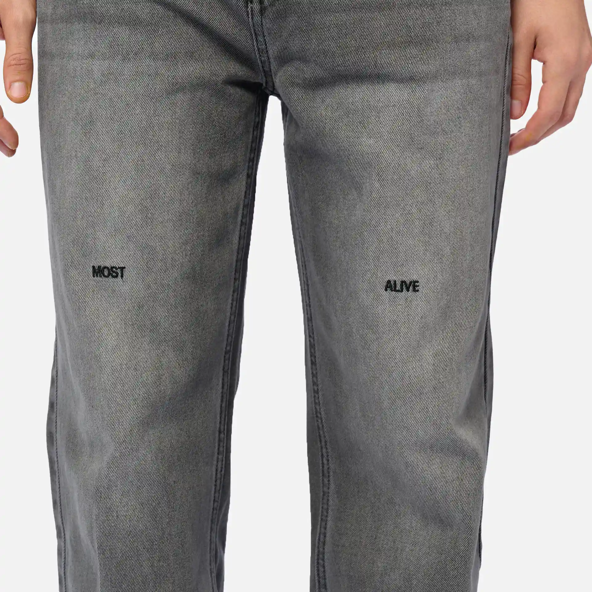 PEGADOR Barrow Wide Baggy Jeans Washed Anthracite