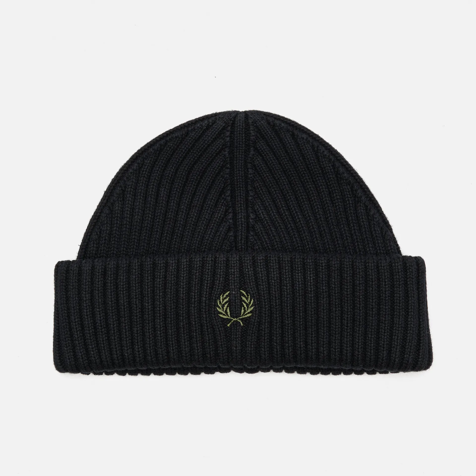 Fred Perry Cotton Rib Beanie Black