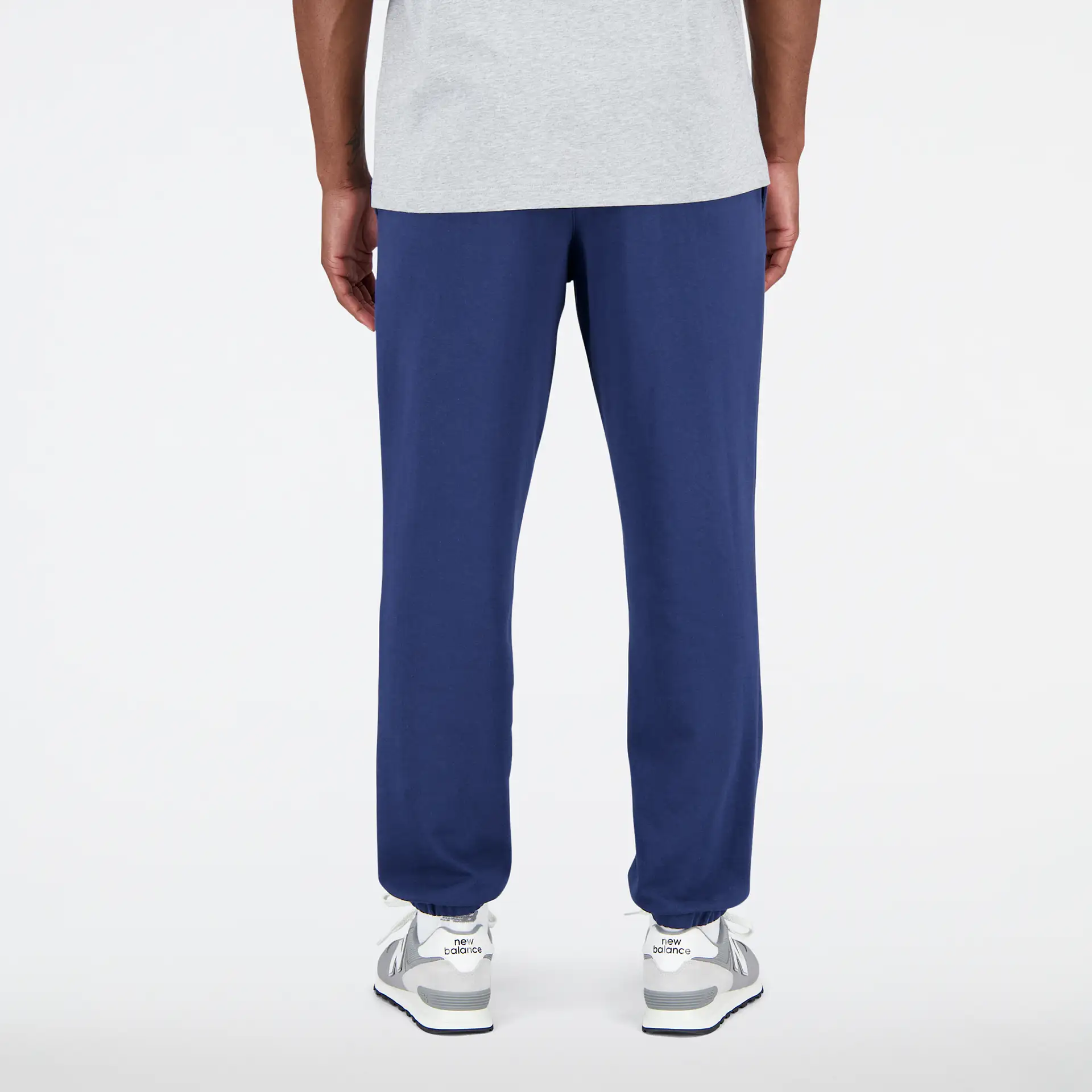 New Balance Essentials Stacked Logo French Terry Sweatpant Navy