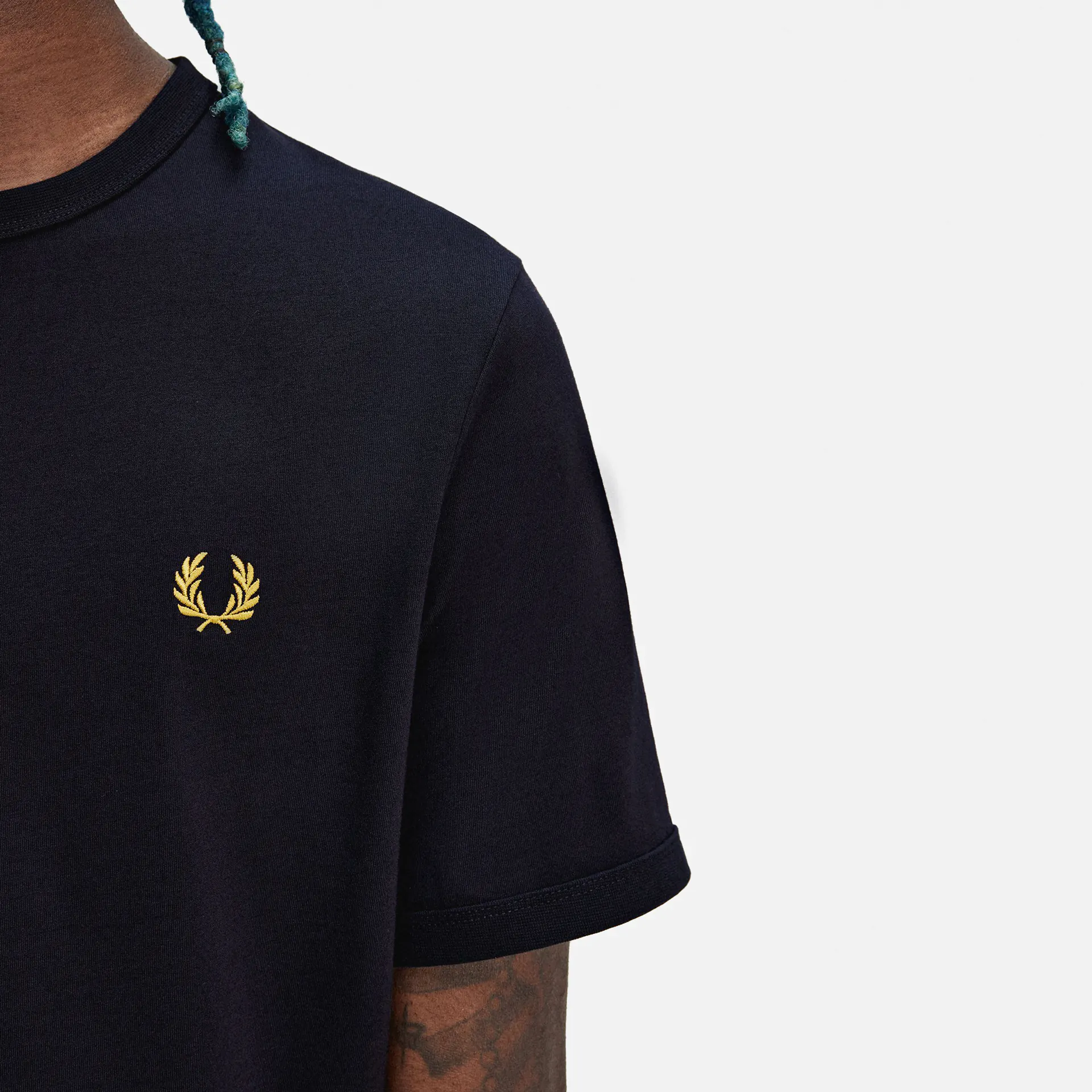 Fred Perry Ringer T-Shirt Navy/Honeycomb