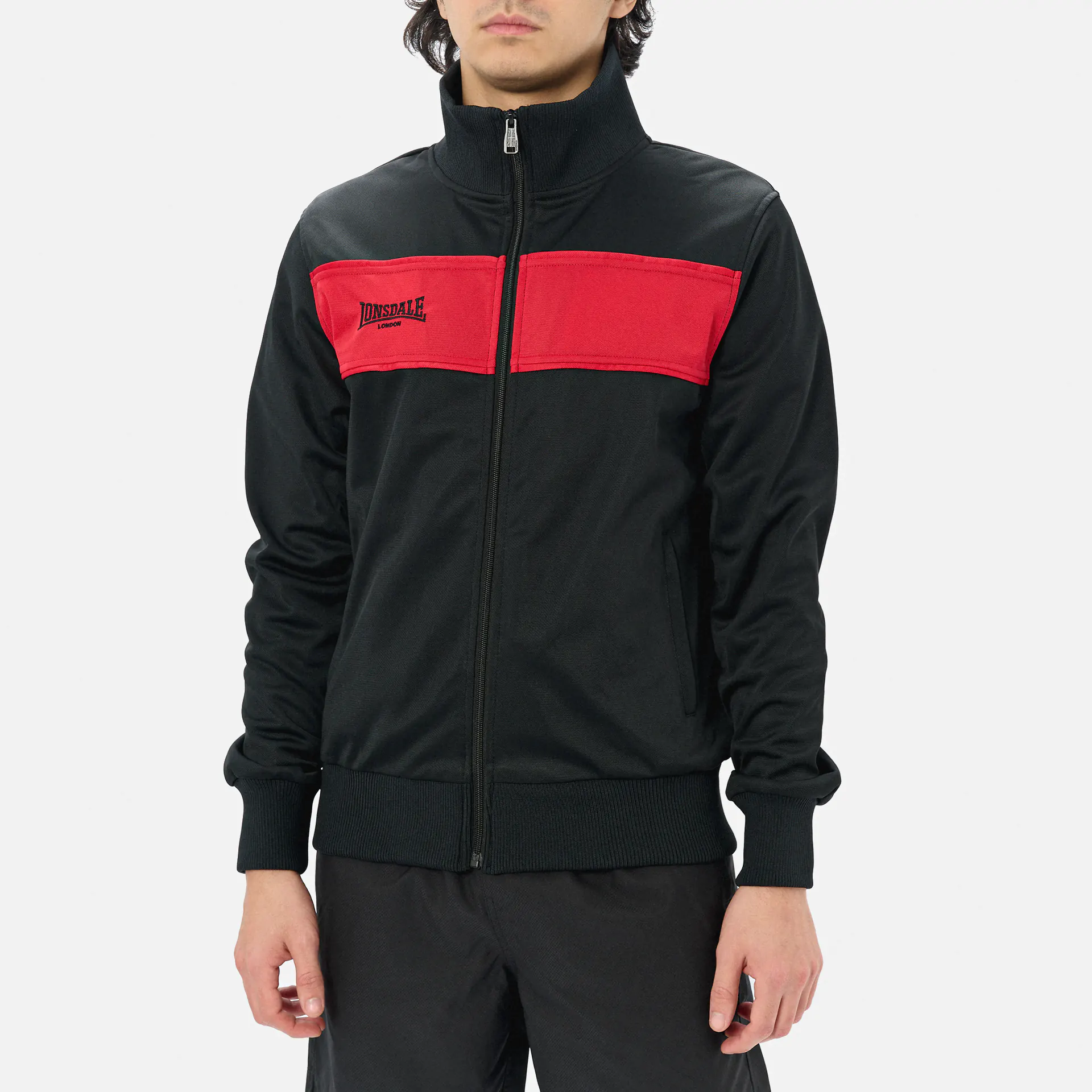 Lonsdale ALNWICK Track Jacket Black/Red