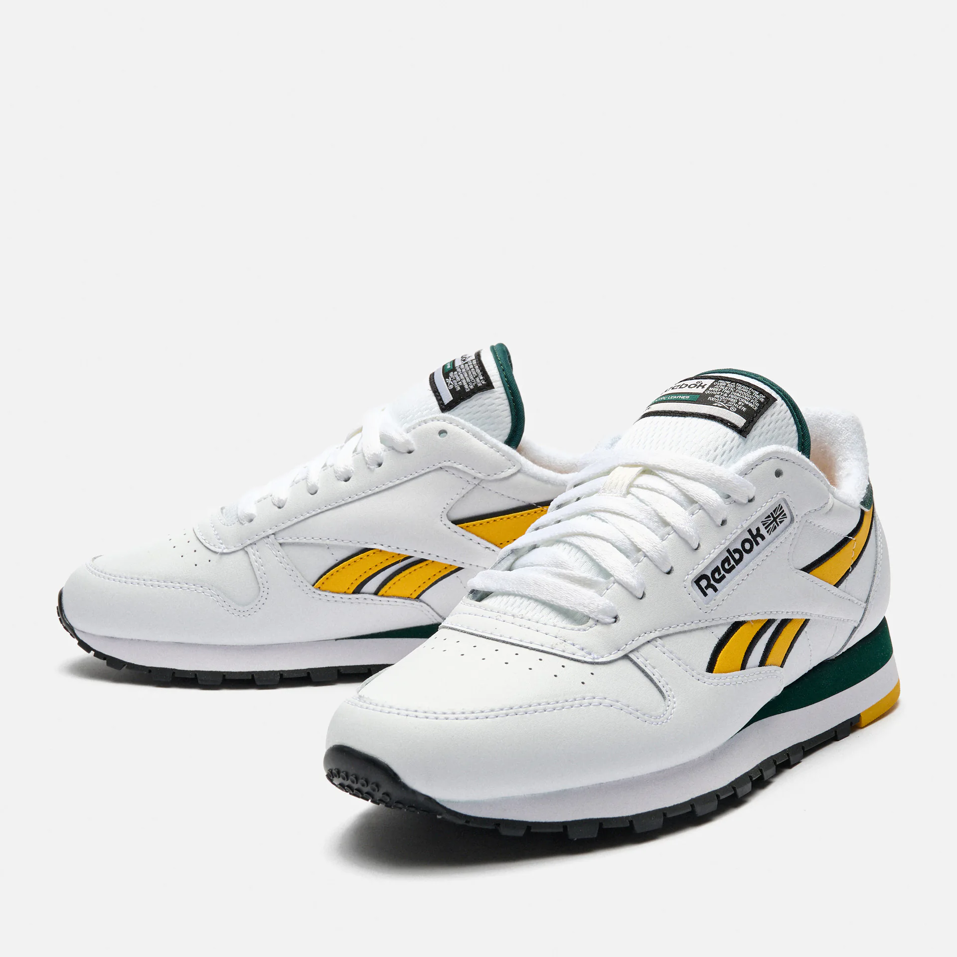 Reebok Classic Leather Sneaker White/Fierce Gold/Collegiate Green