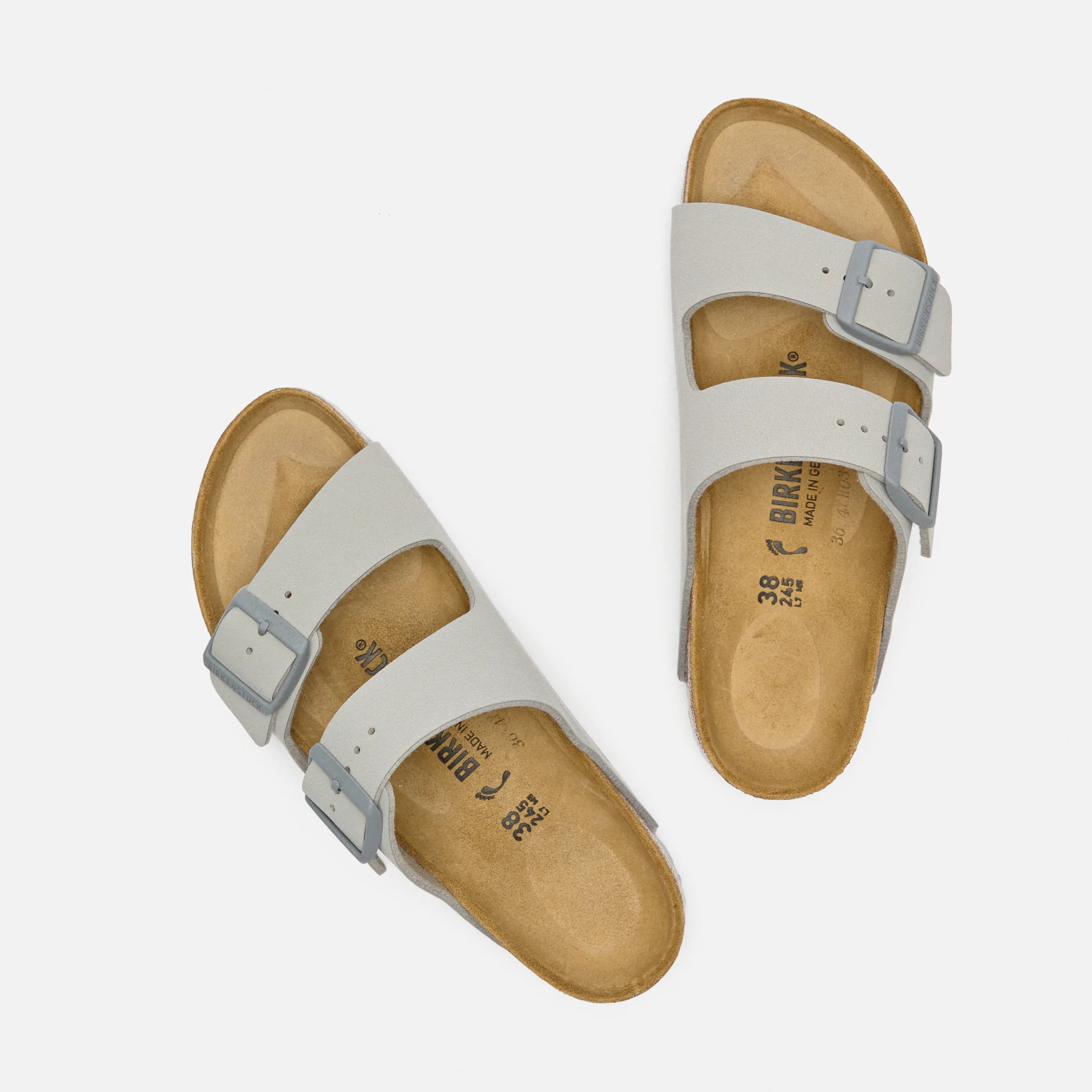 Birkenstock Arizona Narrow Birko Flor Sandals Stone Coin