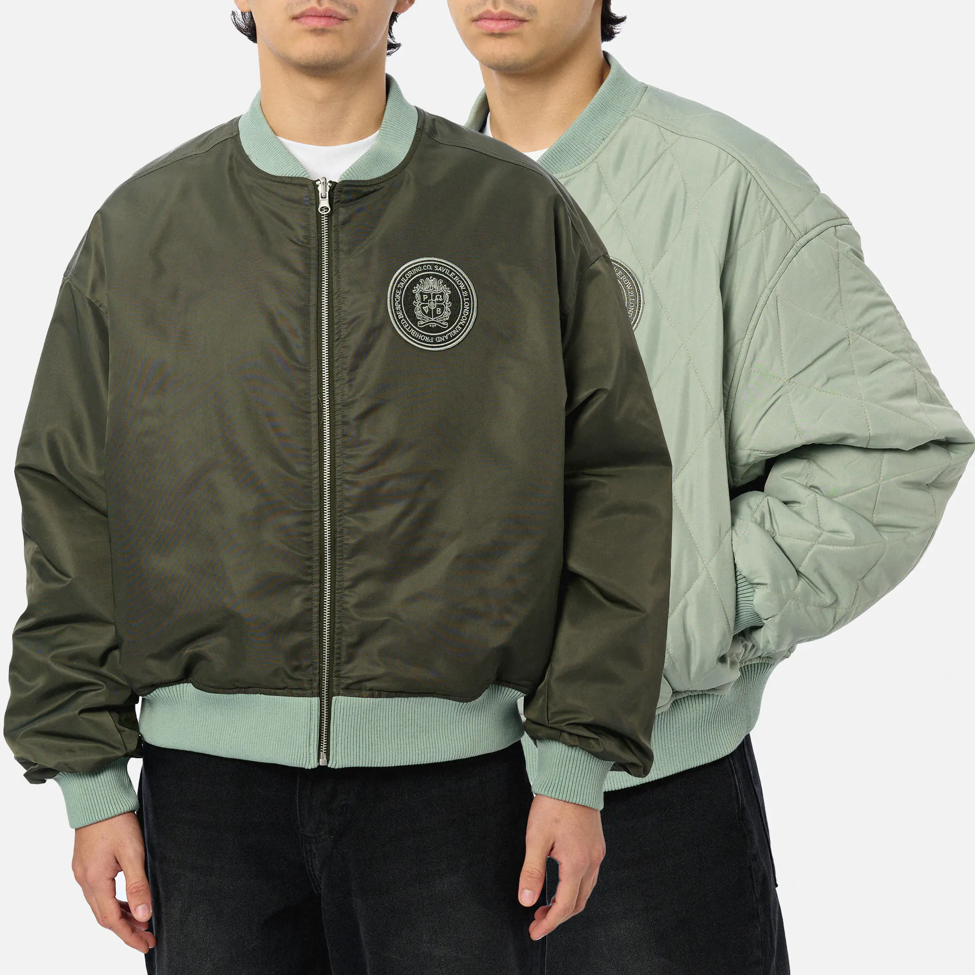 Prohibited Primrose Reversible Bomber Jacket Green