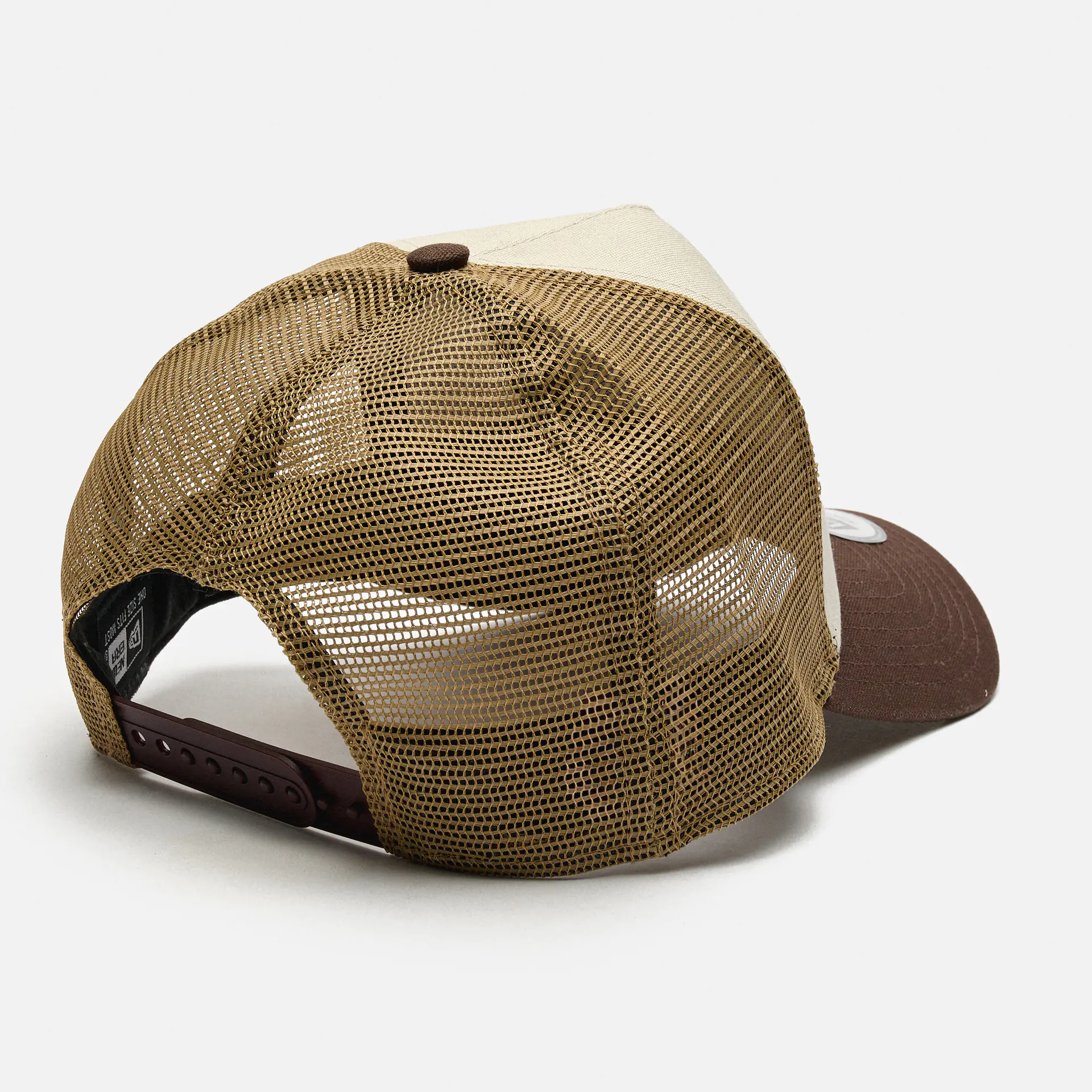 New Era Patch Cotton Canvas 9FORTY A-Frame Trucker Cap Brown