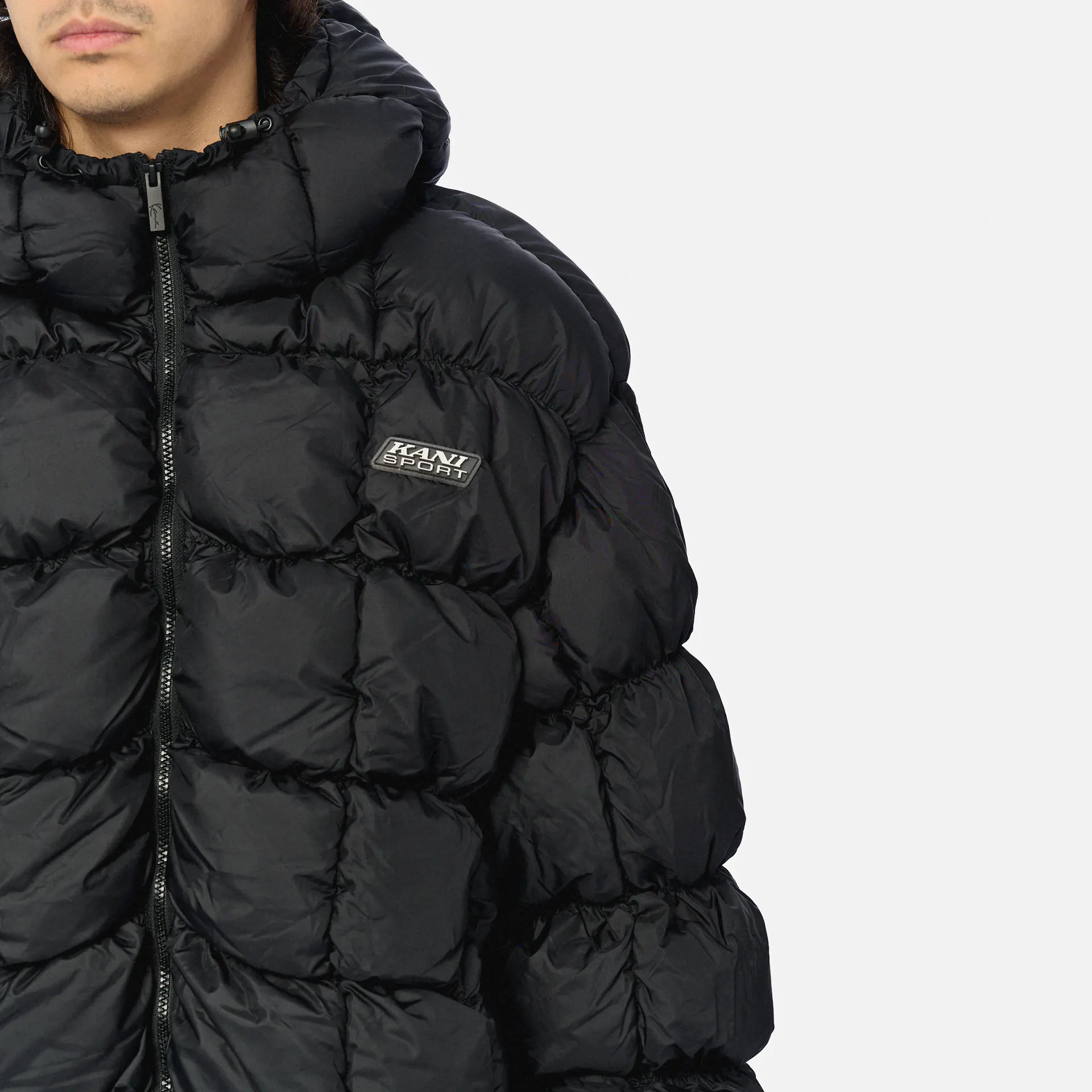 Karl Kani Sport Patch Square Quilted Puffer Jacket Black