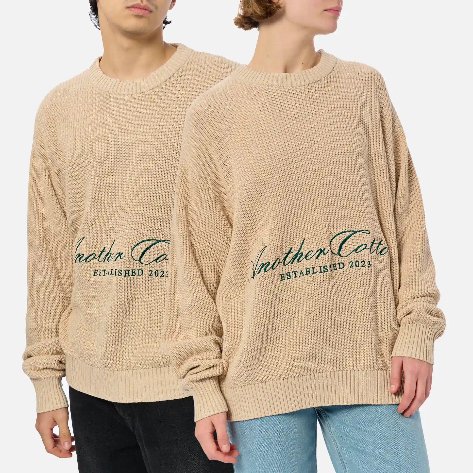 Another Cotton Established Knit Sweater Beige