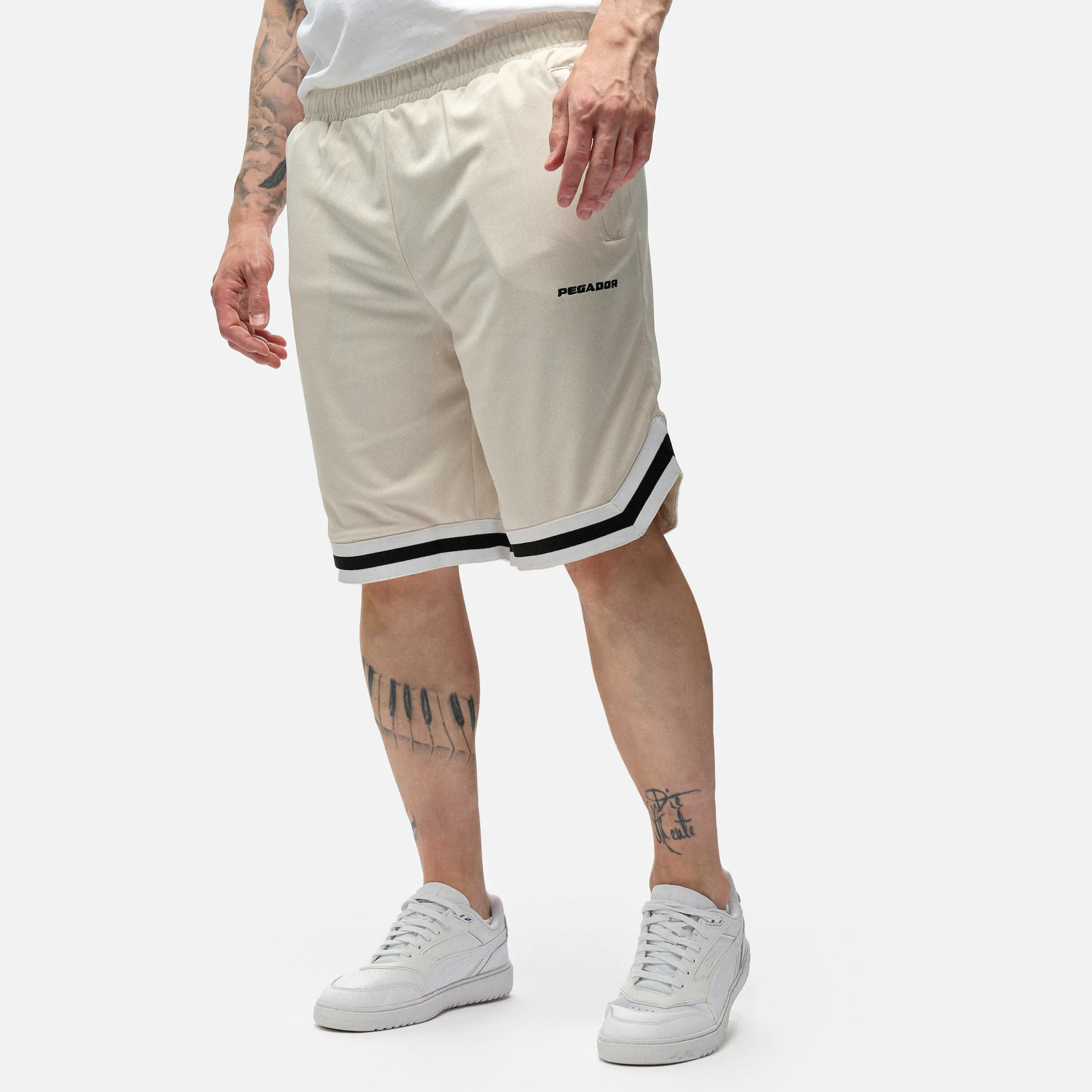 PEGADOR Lansing Basketball Shorts Salty Cream