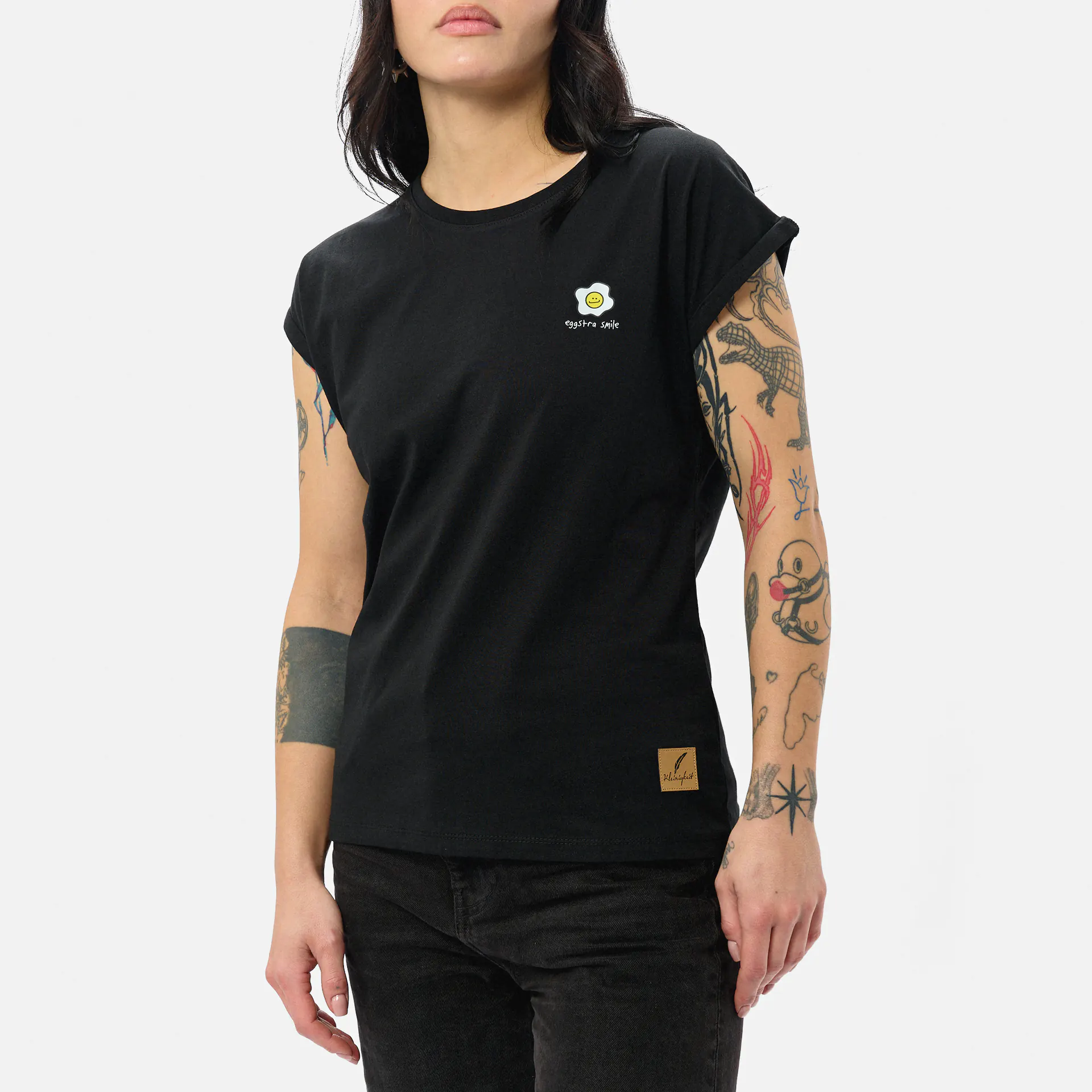 Kleinigkeit Görls Normalfit T-Shirt Eggstra Smile Black