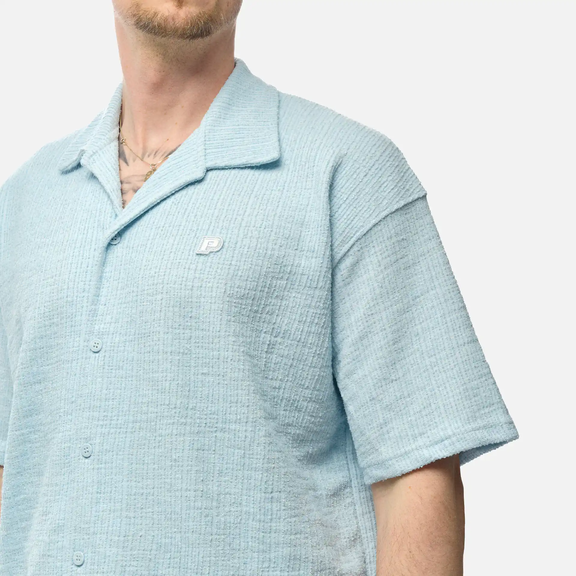 PEGADOR Libco Structured Knit Shirt Baby Blue