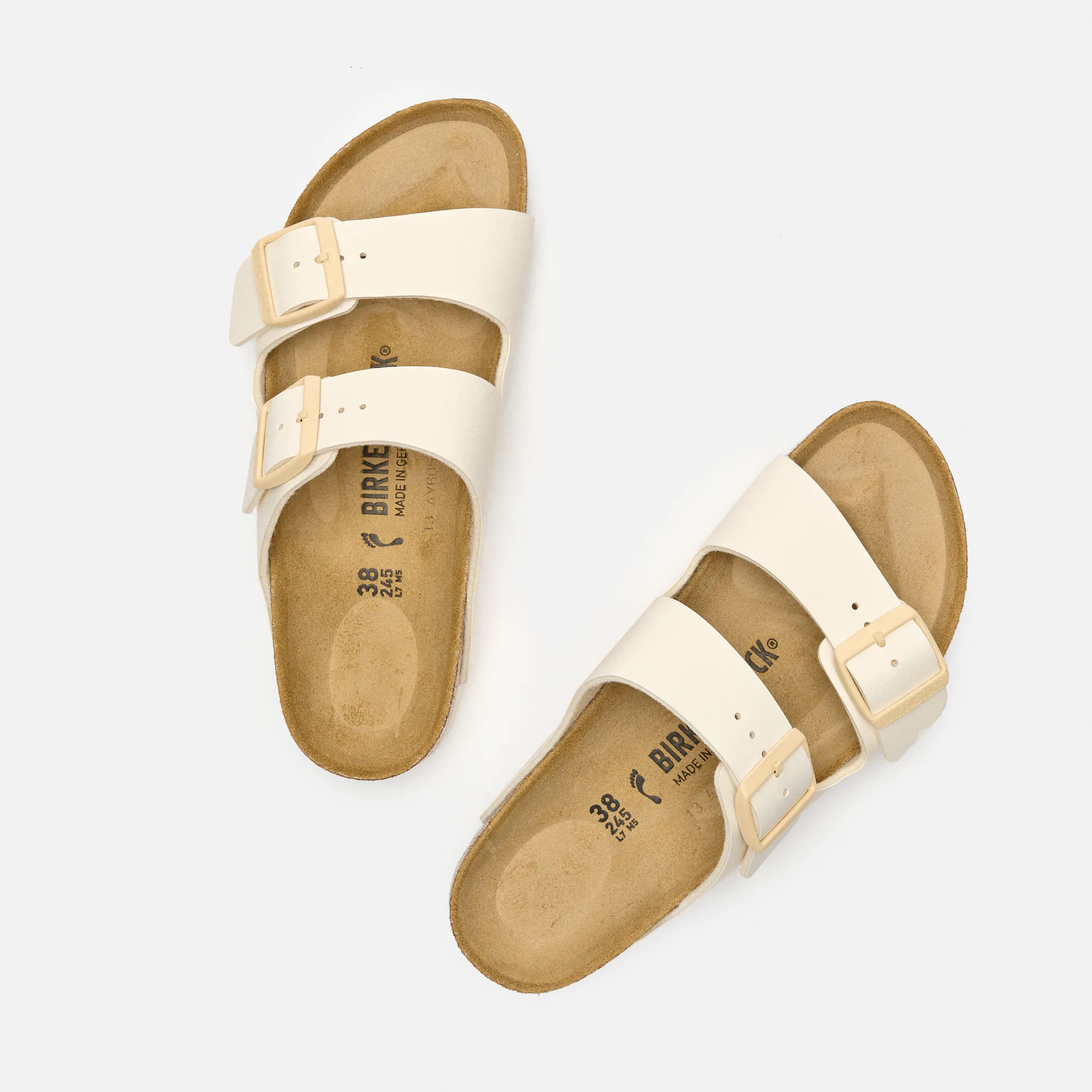 Birkenstock Arizona Narrow Birko-Flor Sandals Eggshell