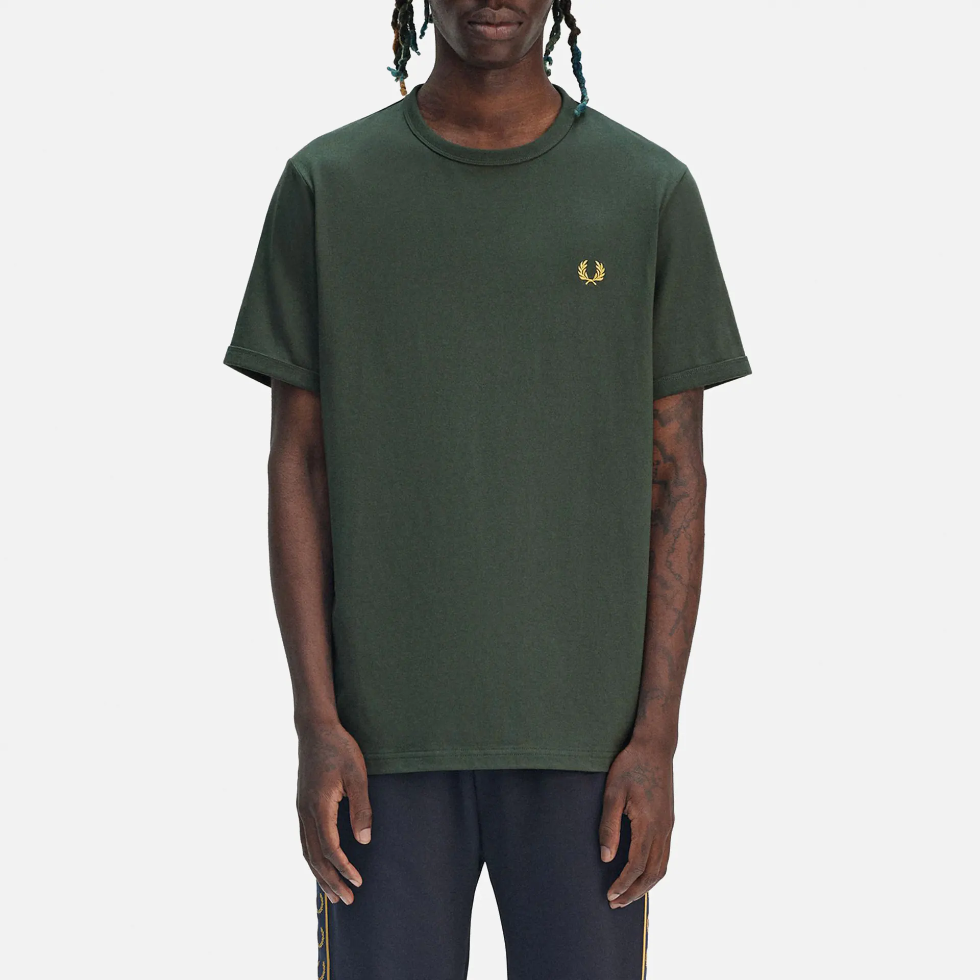 Fred Perry Ringer T-Shirt Court Green