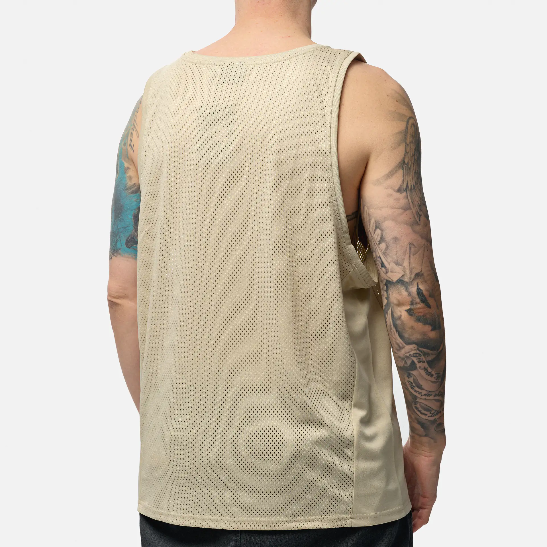 New Era Arch Logo Mesh Tank Top Stone