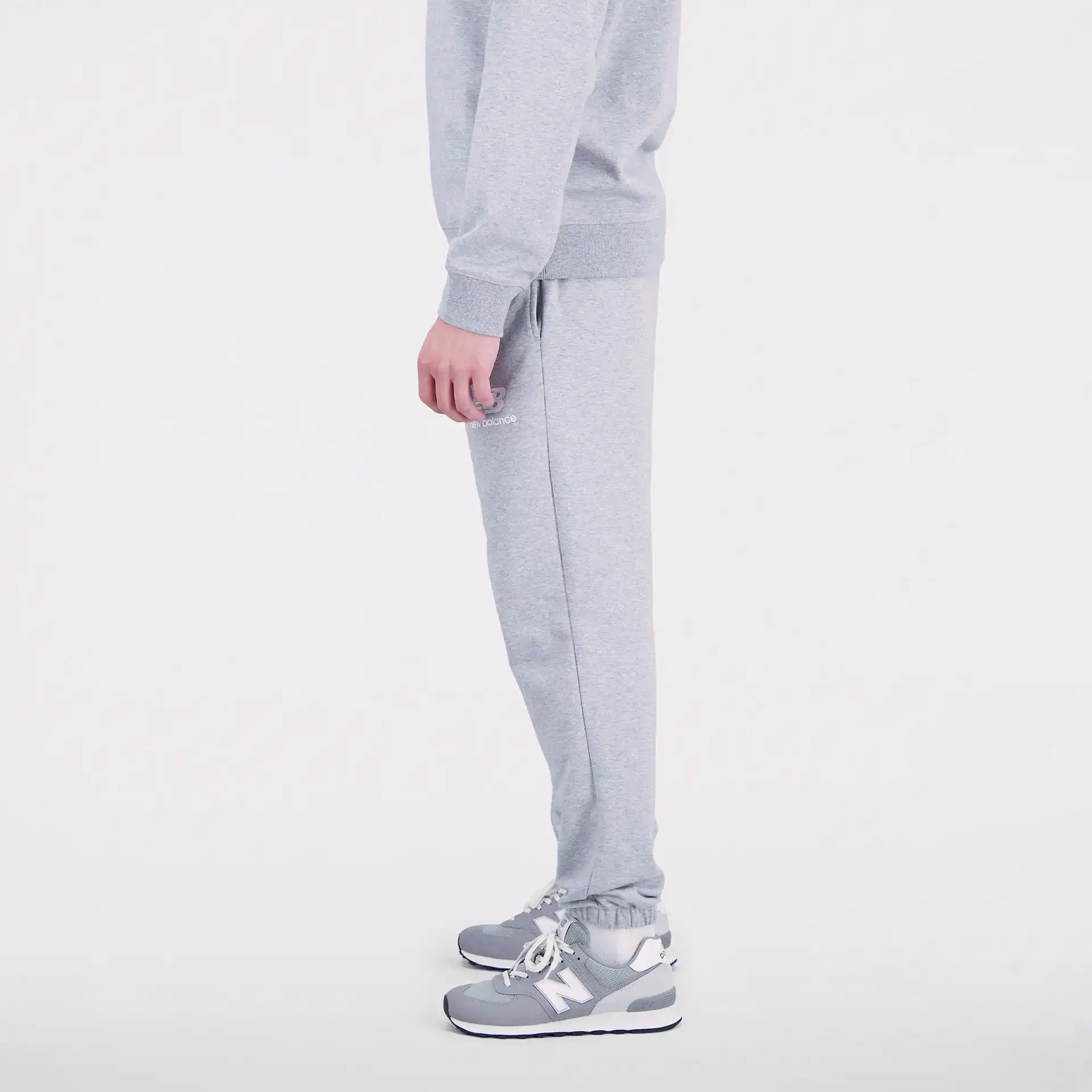 Grey Athletic Balance Terry Logo Stacked Essentials French New Sweatpant