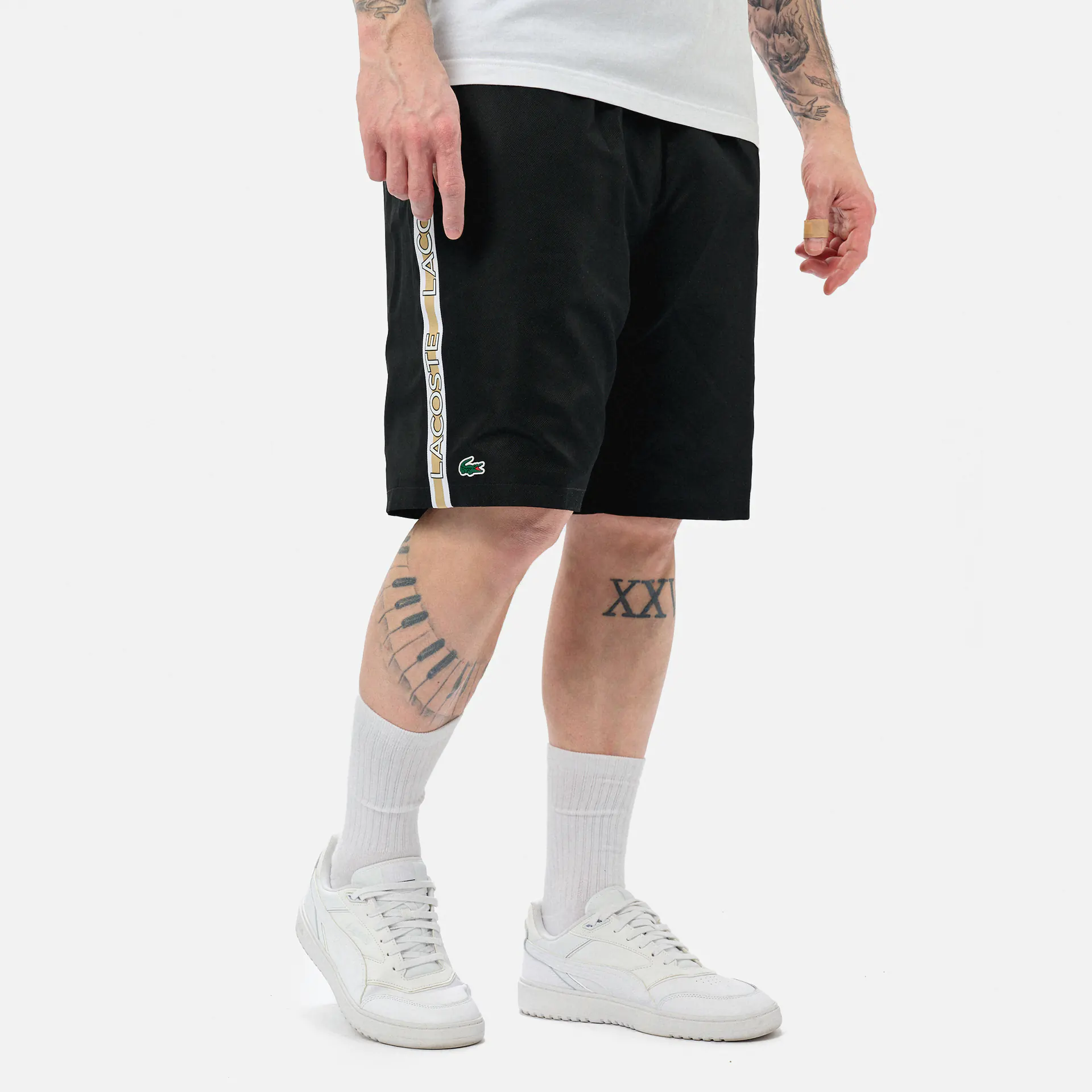 Lacoste Logo Tape Short Black