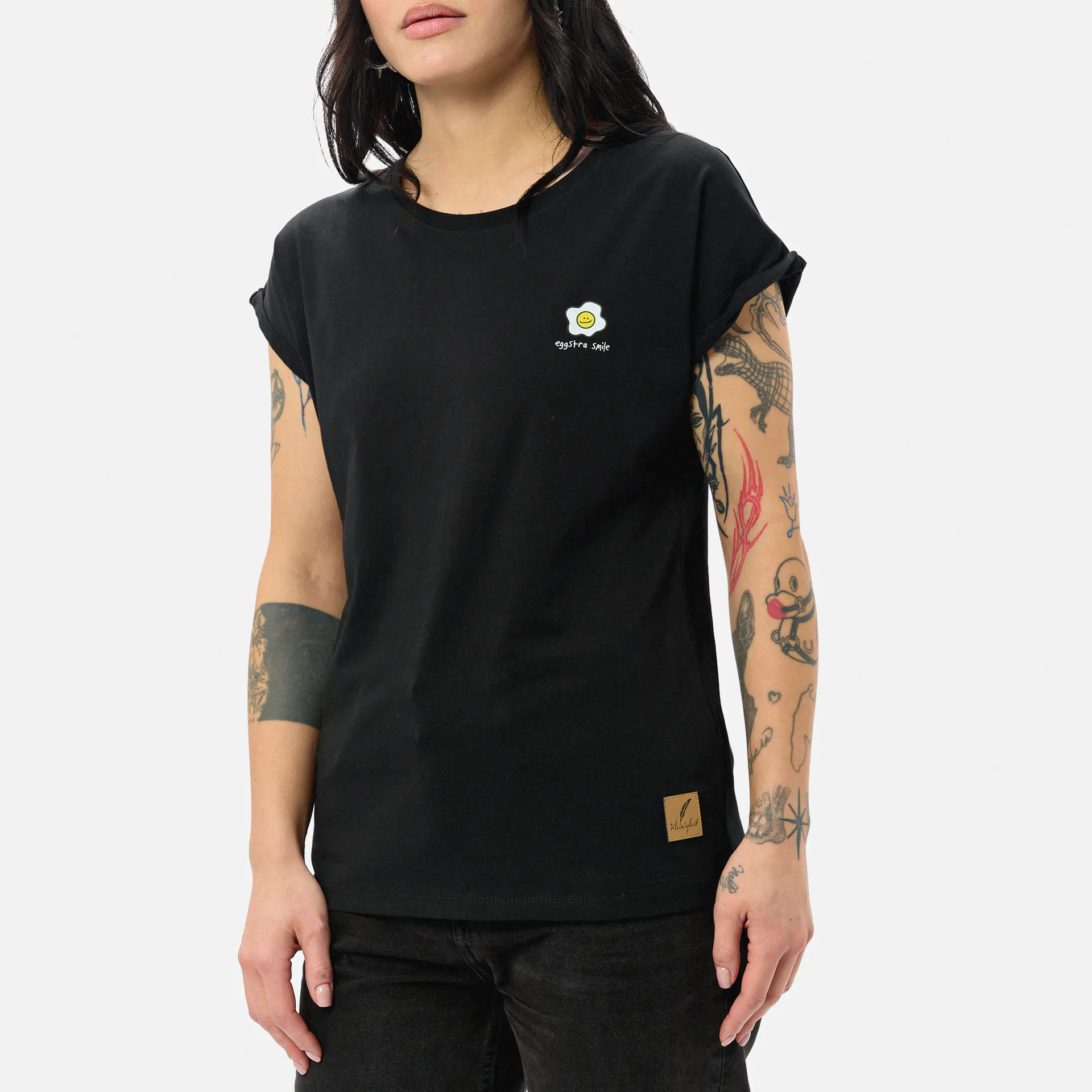 Kleinigkeit Görls Normalfit T-Shirt Eggstra Smile Black