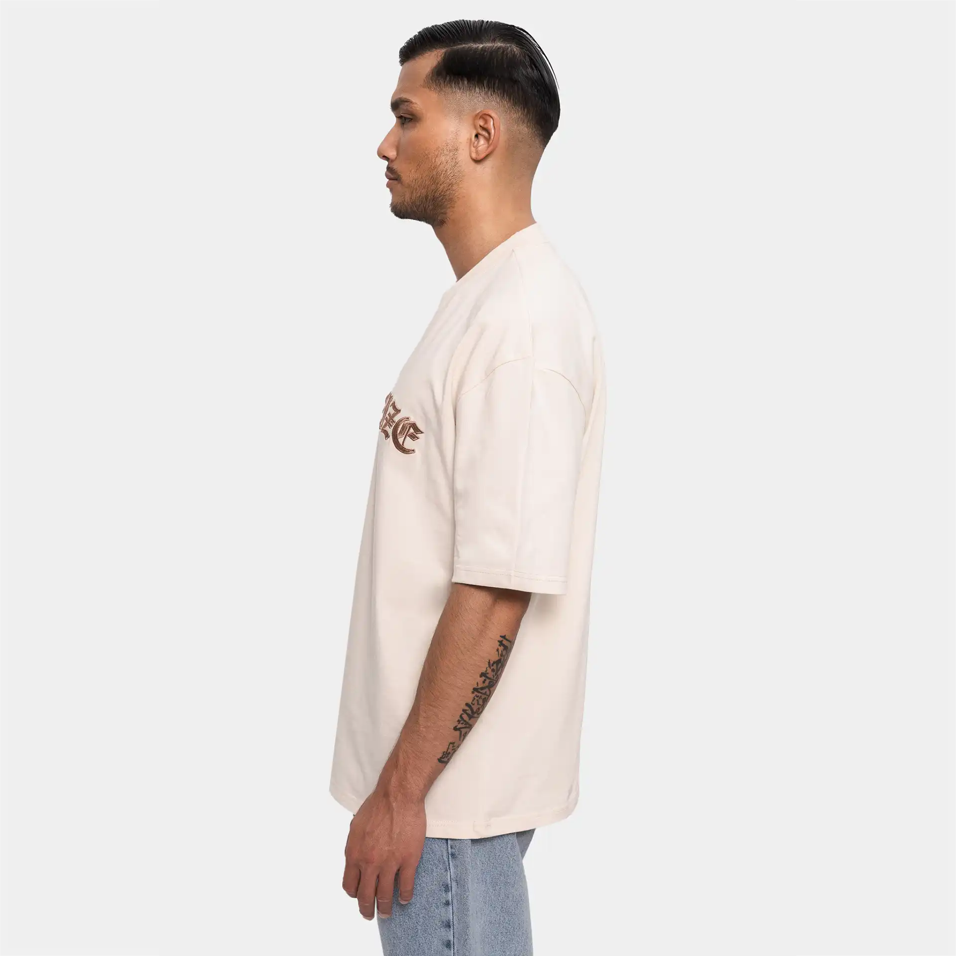 Dropsize Super Heavy Front Embo T-Shirt Coconut Milk