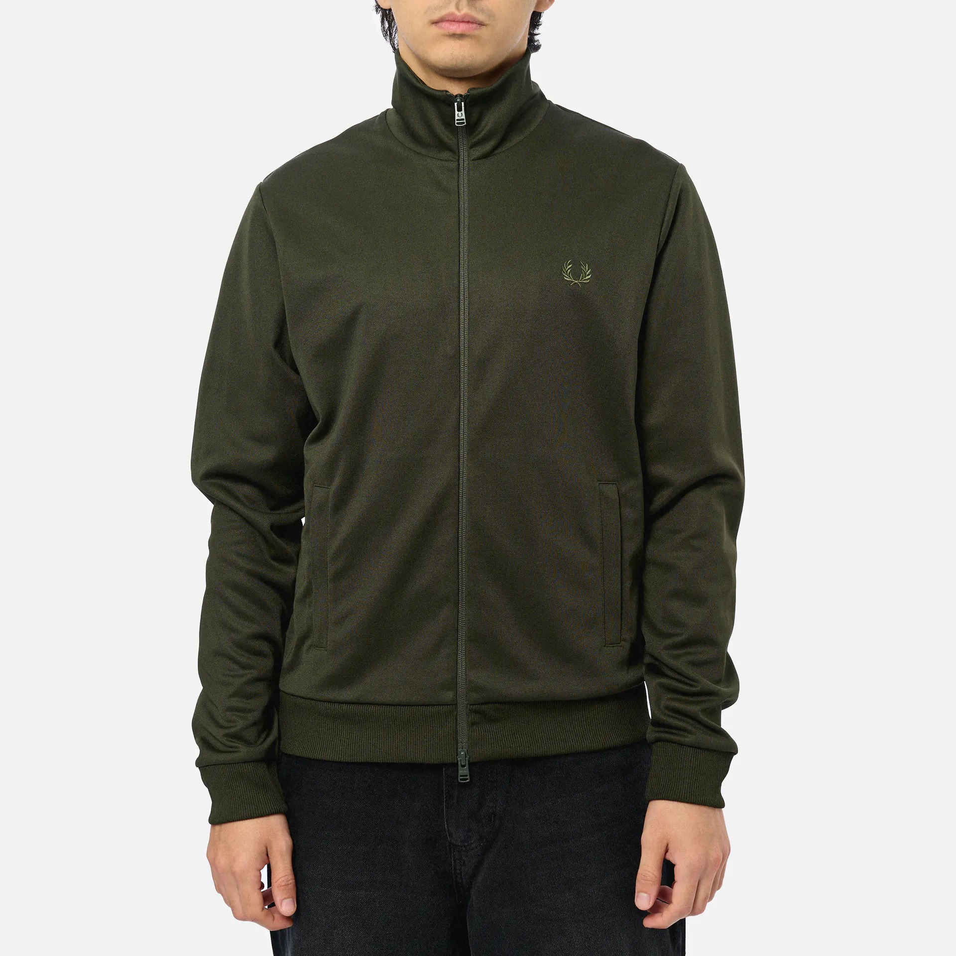 Fred Perry Tape Detail Track Jacket Hunting Green