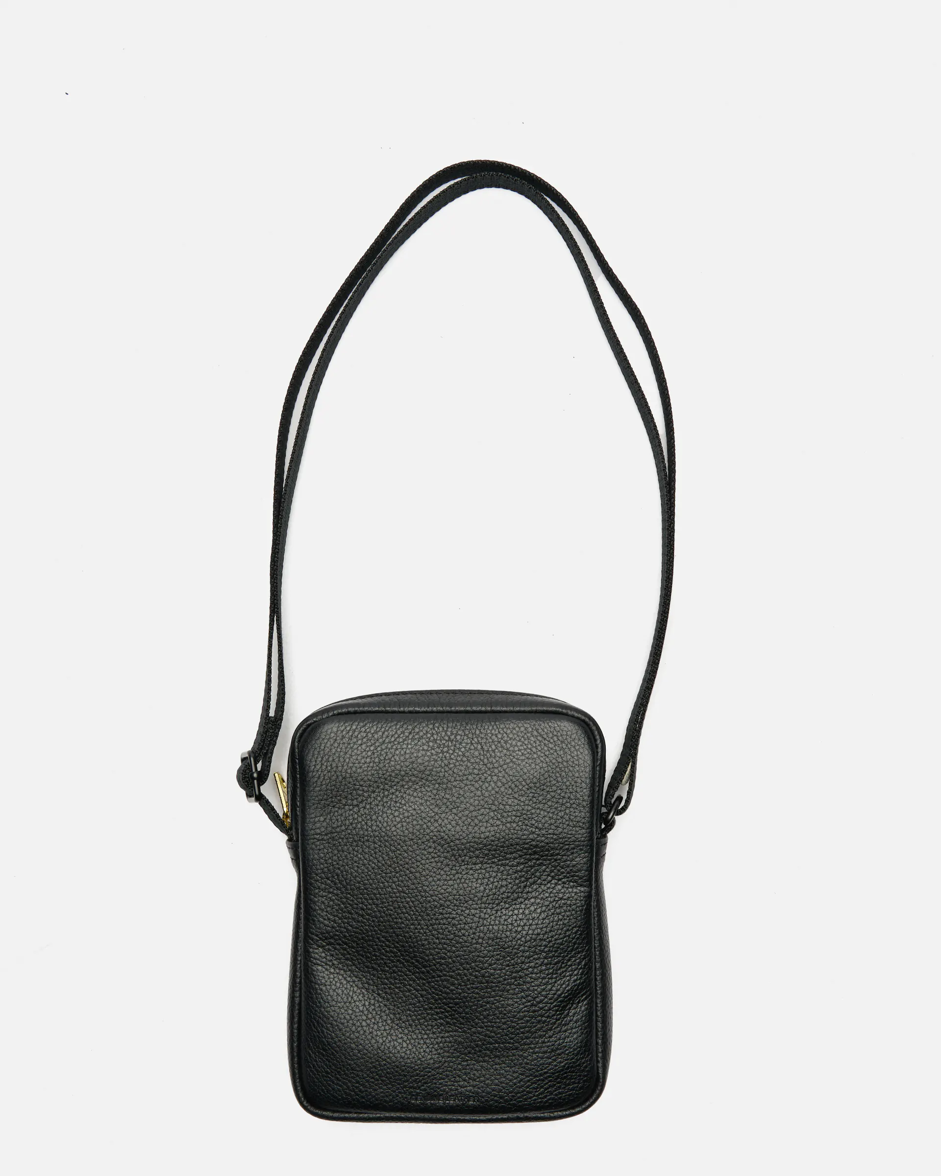 Fred Perry Tumbled Leather Side Bag Black