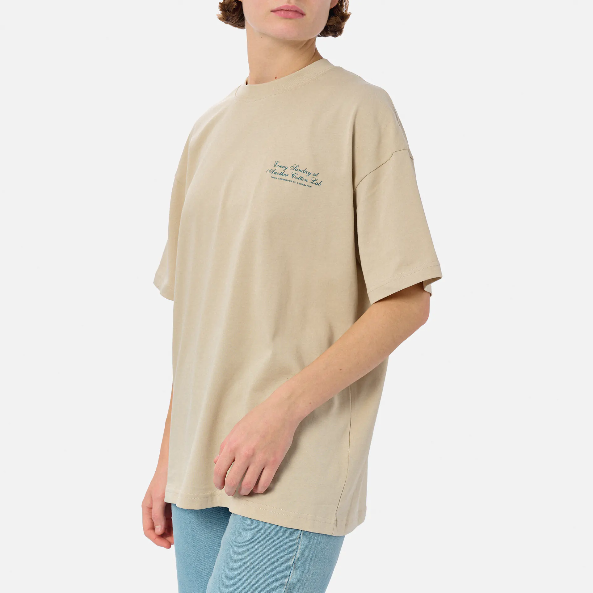 Another Cotton Pie Day Oversized T-Shirt Beige