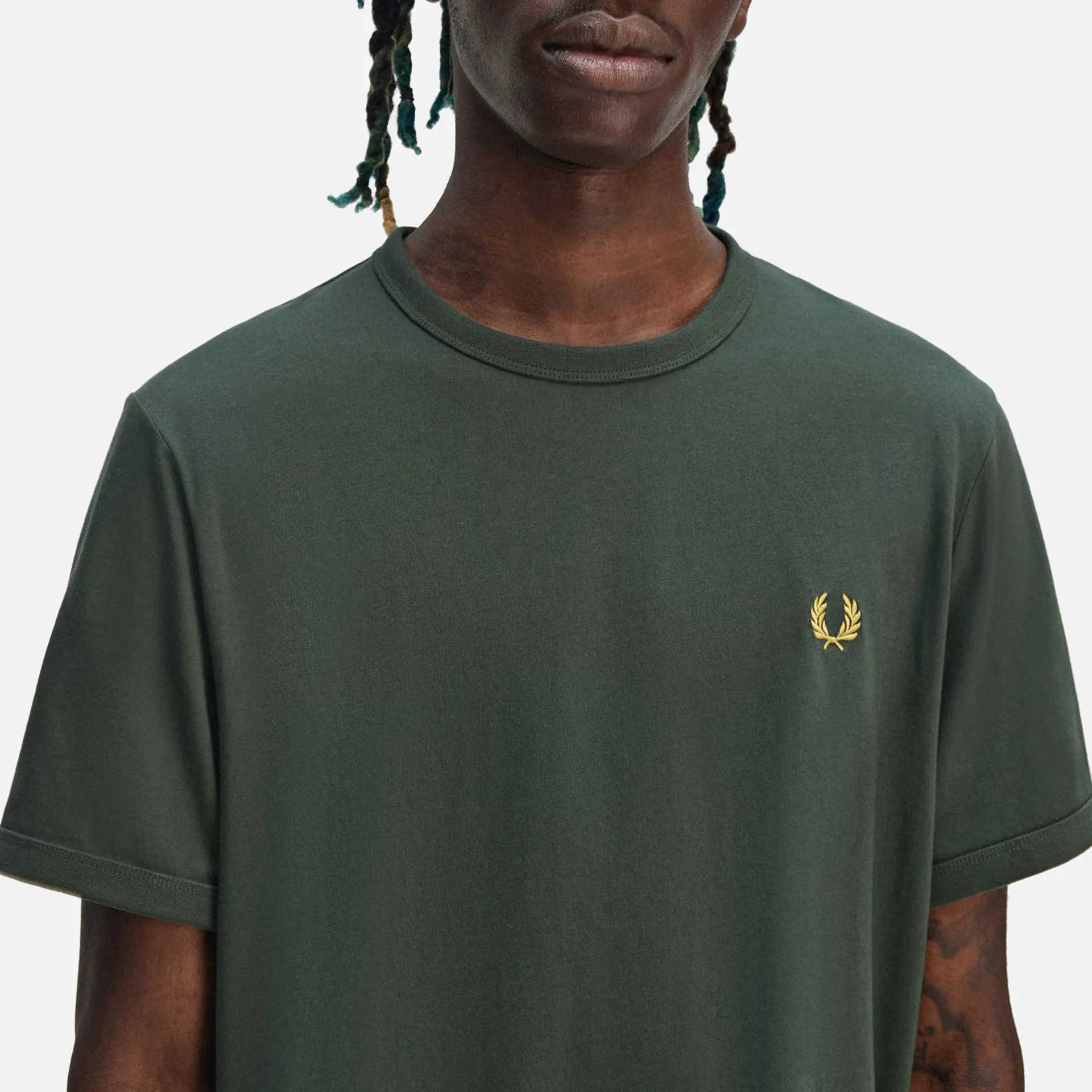 Fred Perry Ringer T-Shirt Court Green