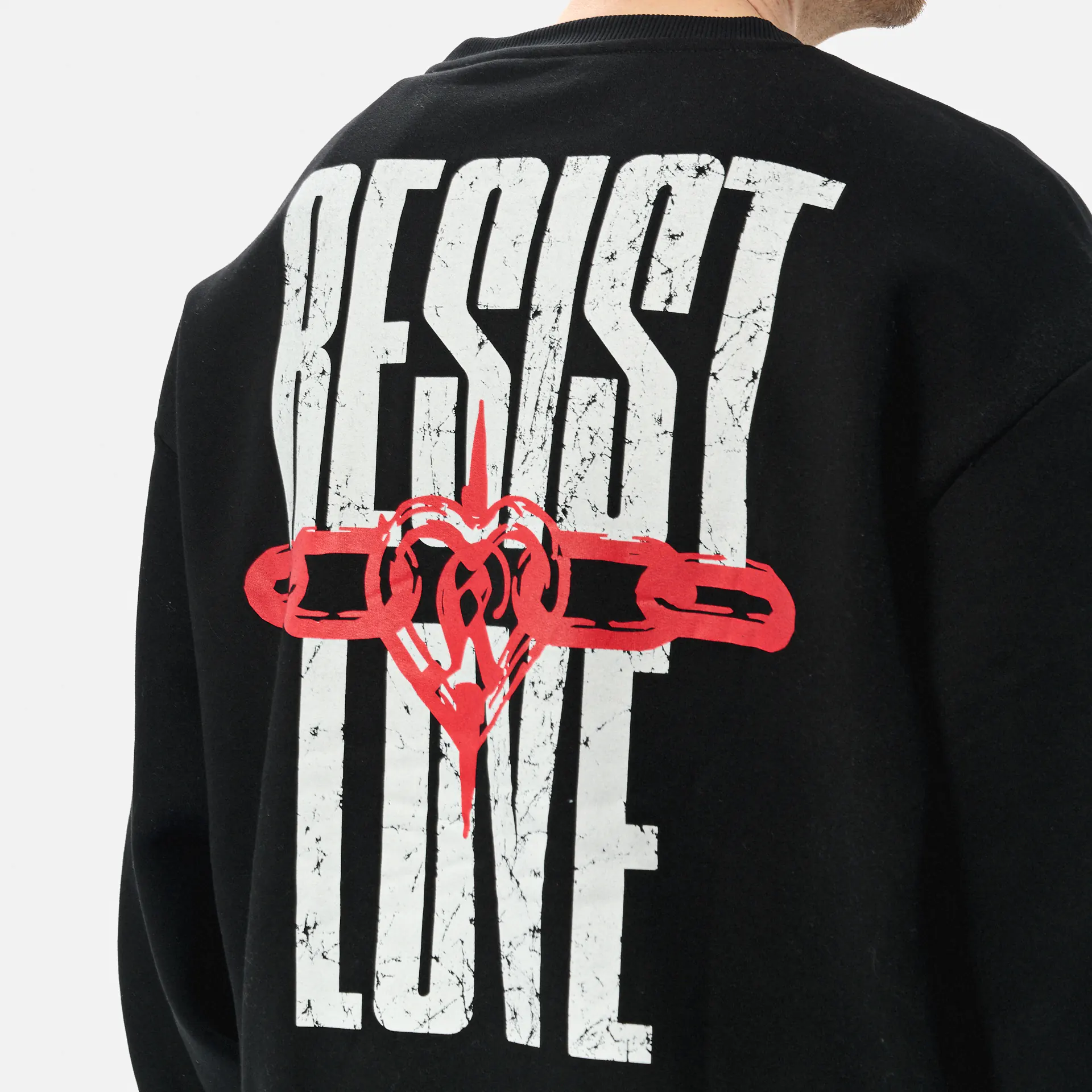 Karl Kani Woven Signature Resist Love Crewneck Black