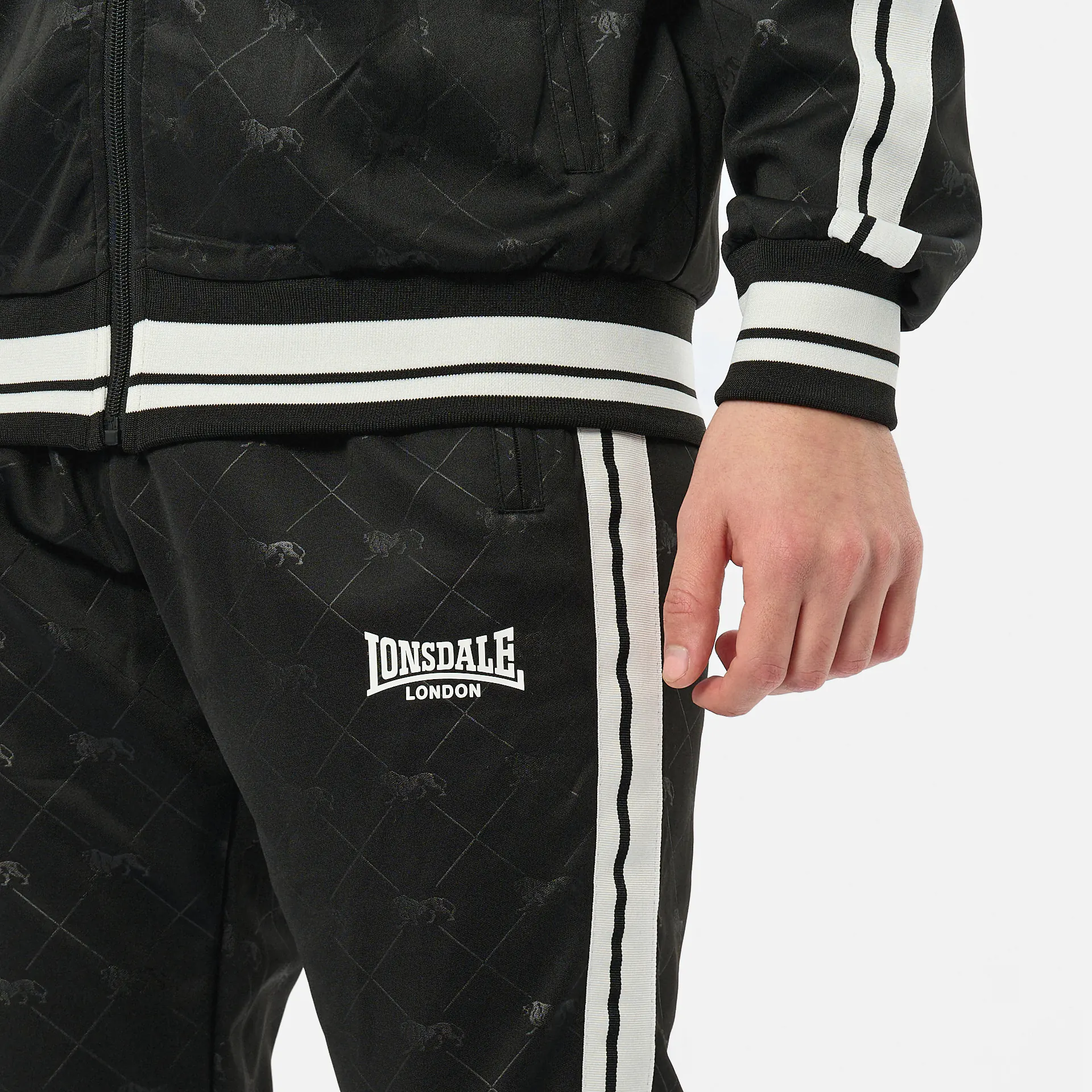 Lonsdale ASHWELL Track Suit Black/White