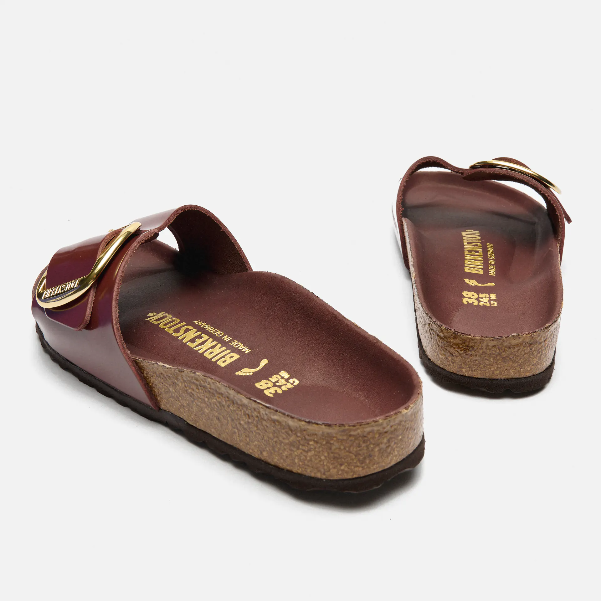 Birkenstock Madrid Big Buckle Sandals Narrow High Shine Chocolate