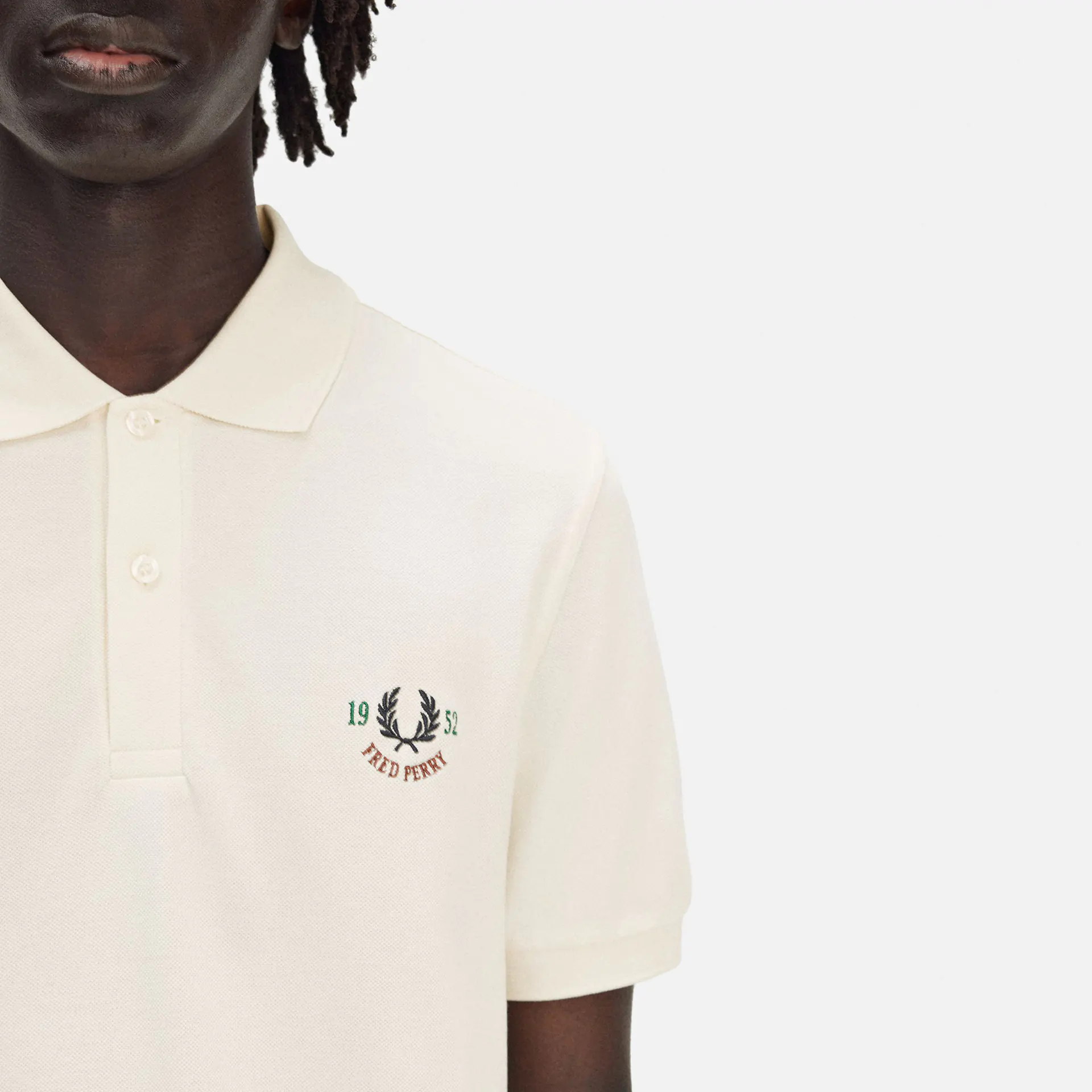 Fred Perry Clubhouse Embroidered Polo Shirt Ecru