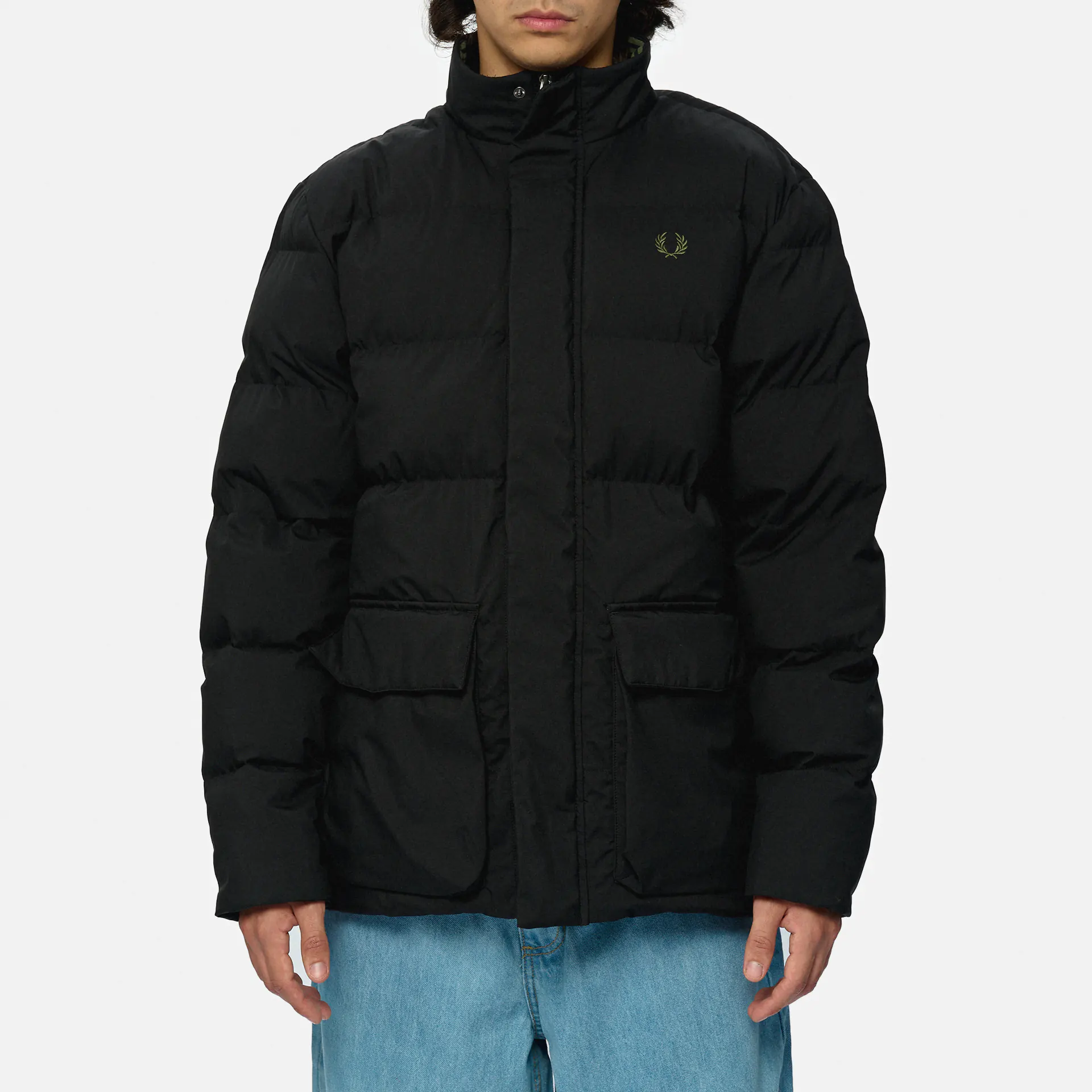 Fred Perry Padded Pocket Detail Jacket Black