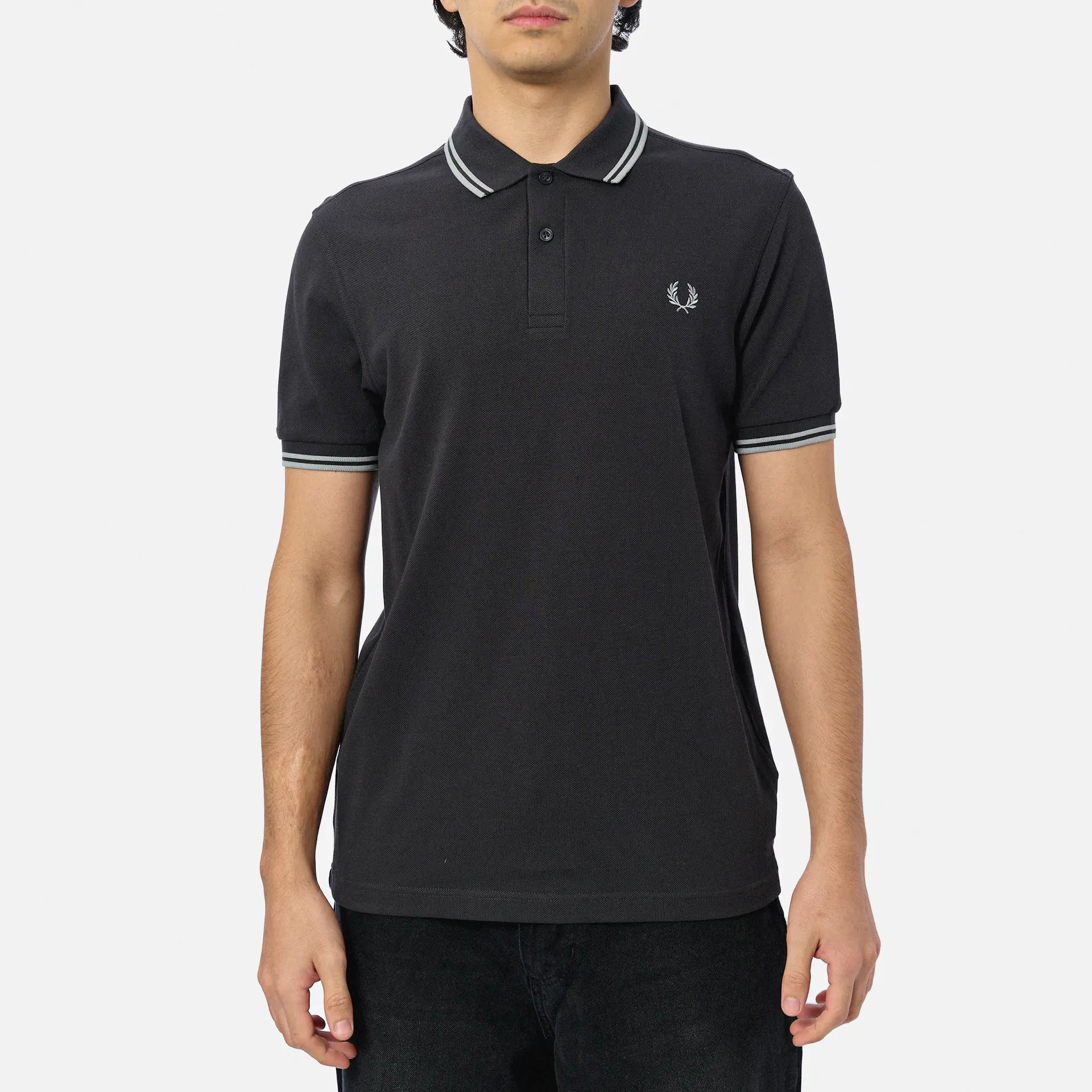 Fred Perry Twin Tipped Polo Shirt Anchor Grey/Limestone