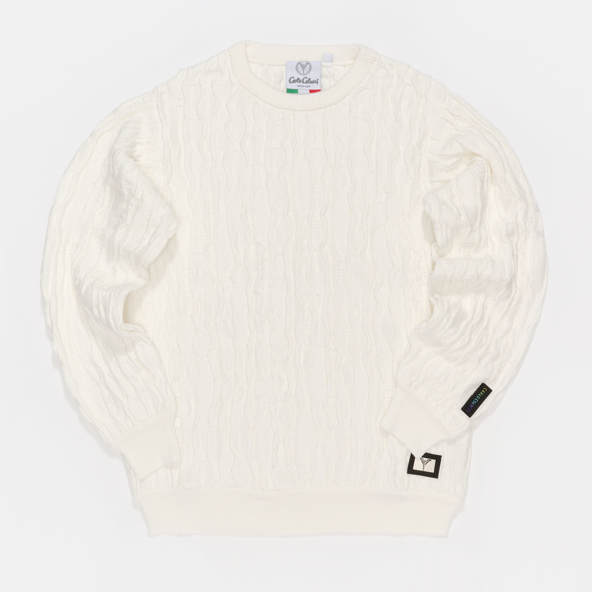 Carlo Colucci Roundneck Knit Sweater Offwhite