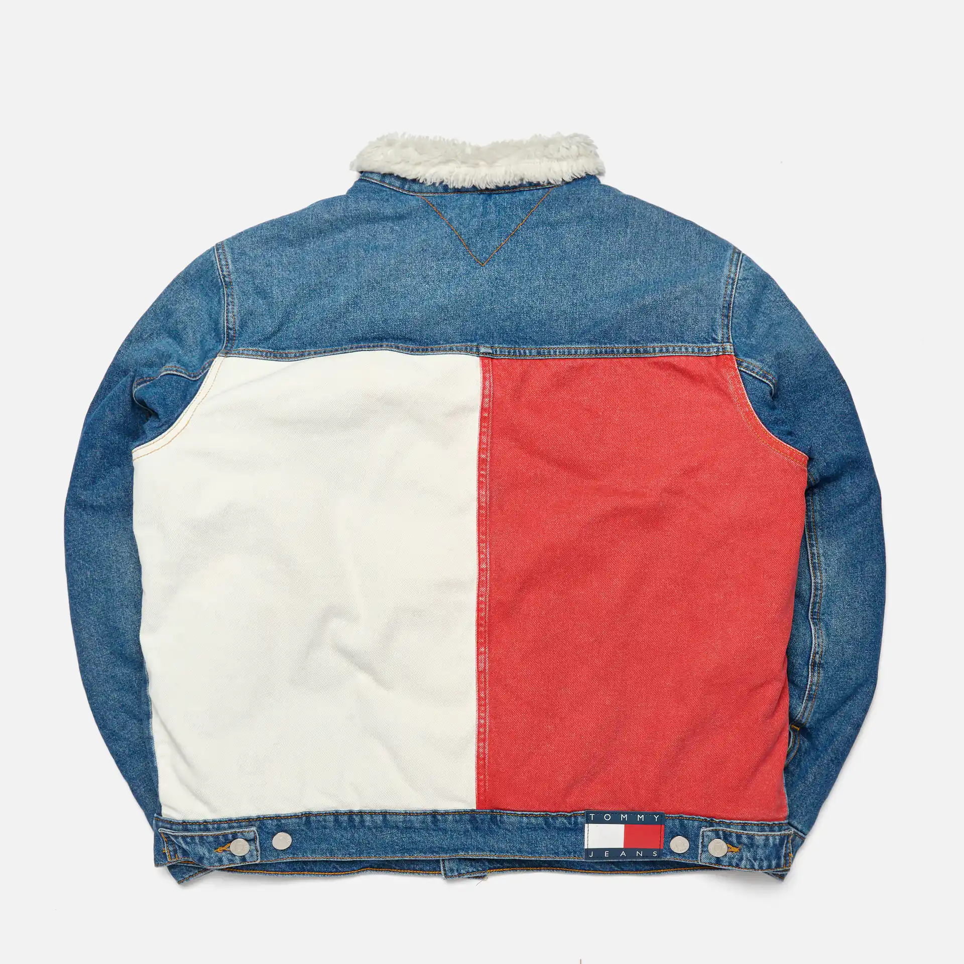 Tommy jeans flag 2024 sherpa denim jacket