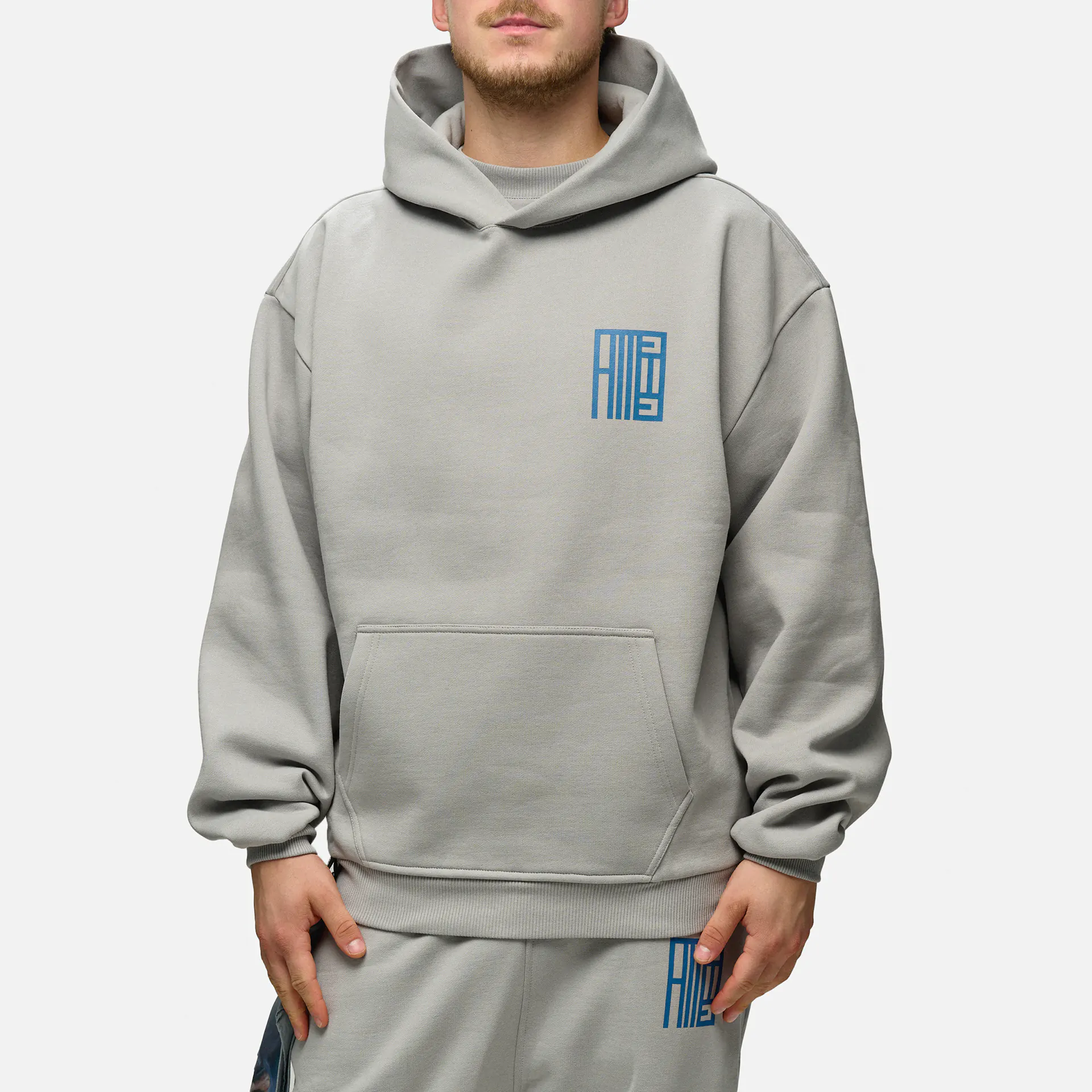 Alessandro Magno Basic Hoodie Light Grey