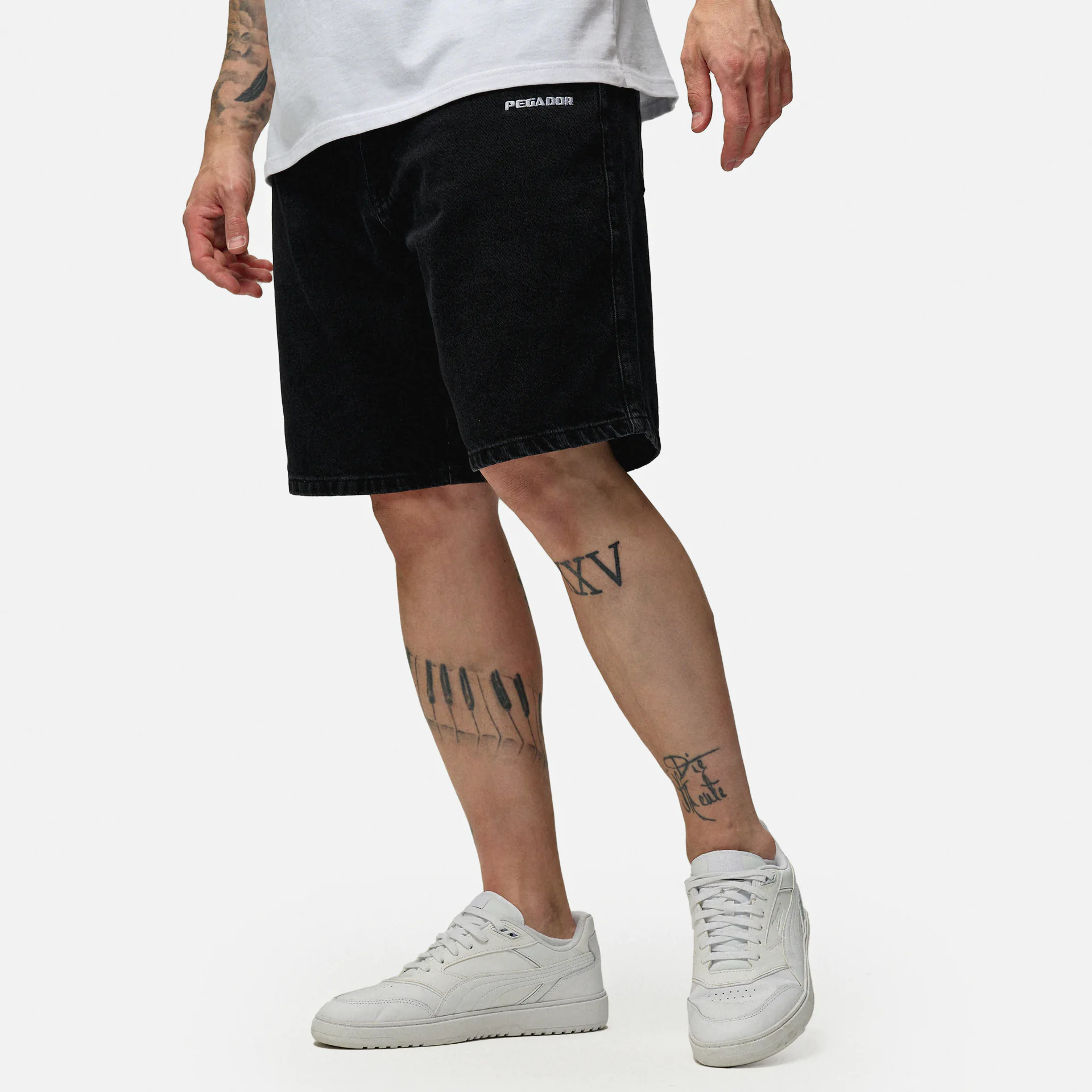 PEGADOR Earl Jeans Shorts Washed Black