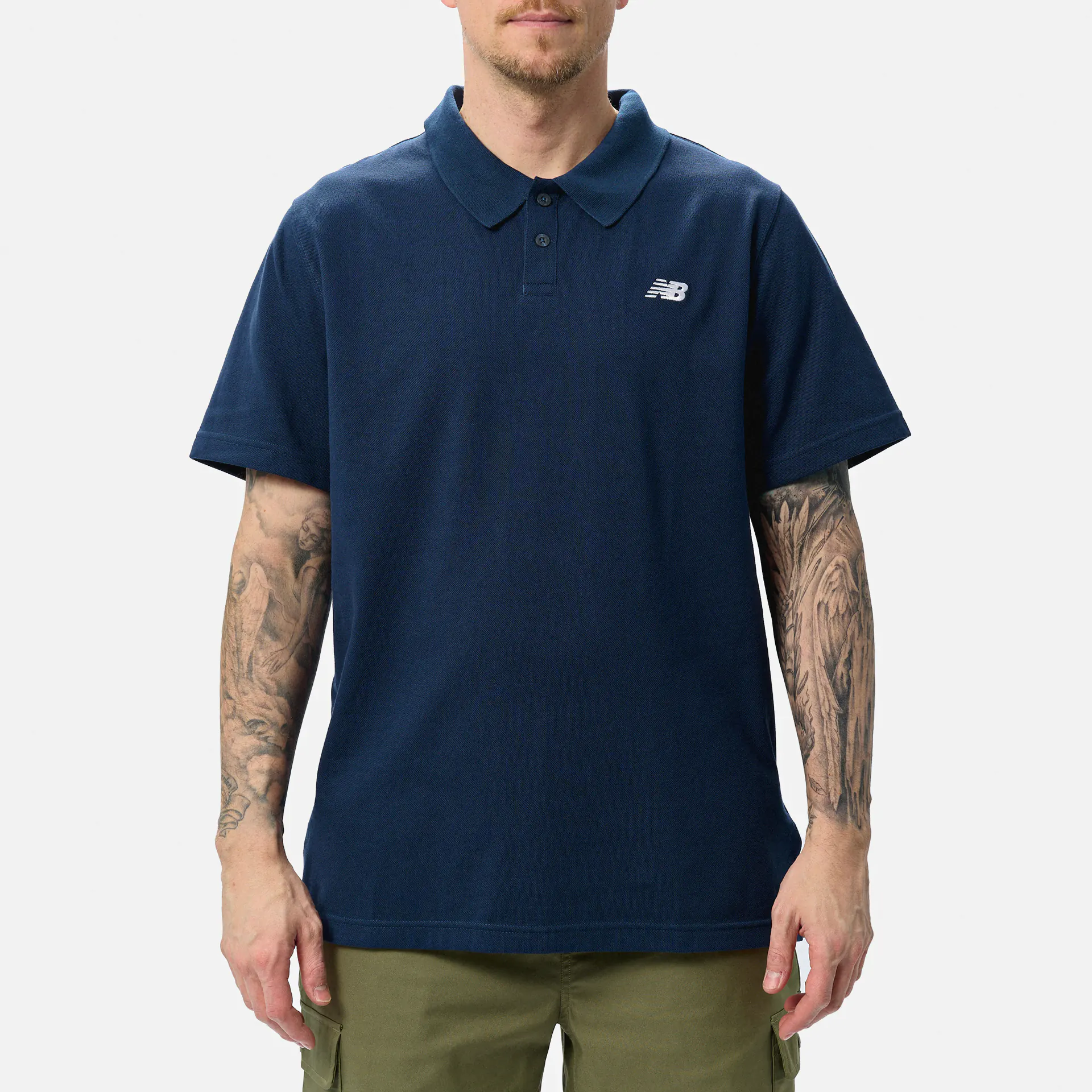 New Balance Cotton Pique Polo Shirt Navy