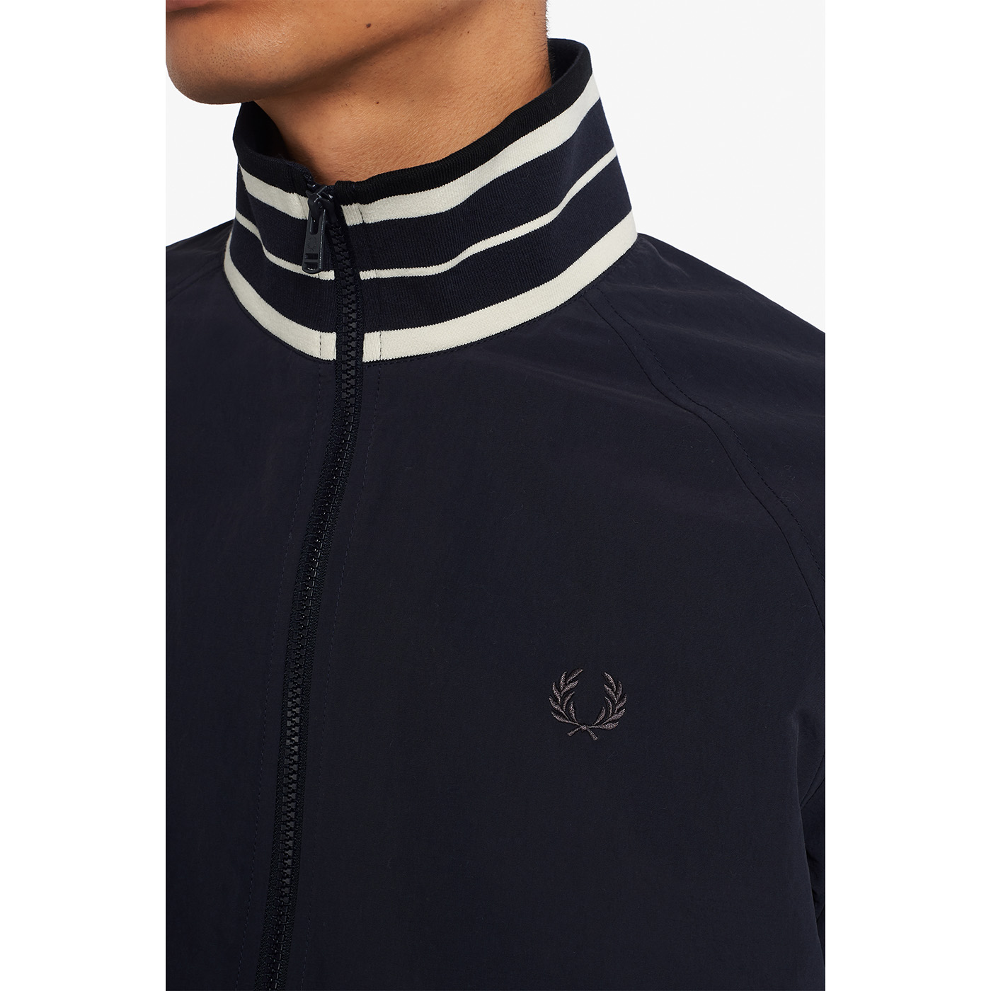 Fred Perry Striped Collar Track Jacket Navy