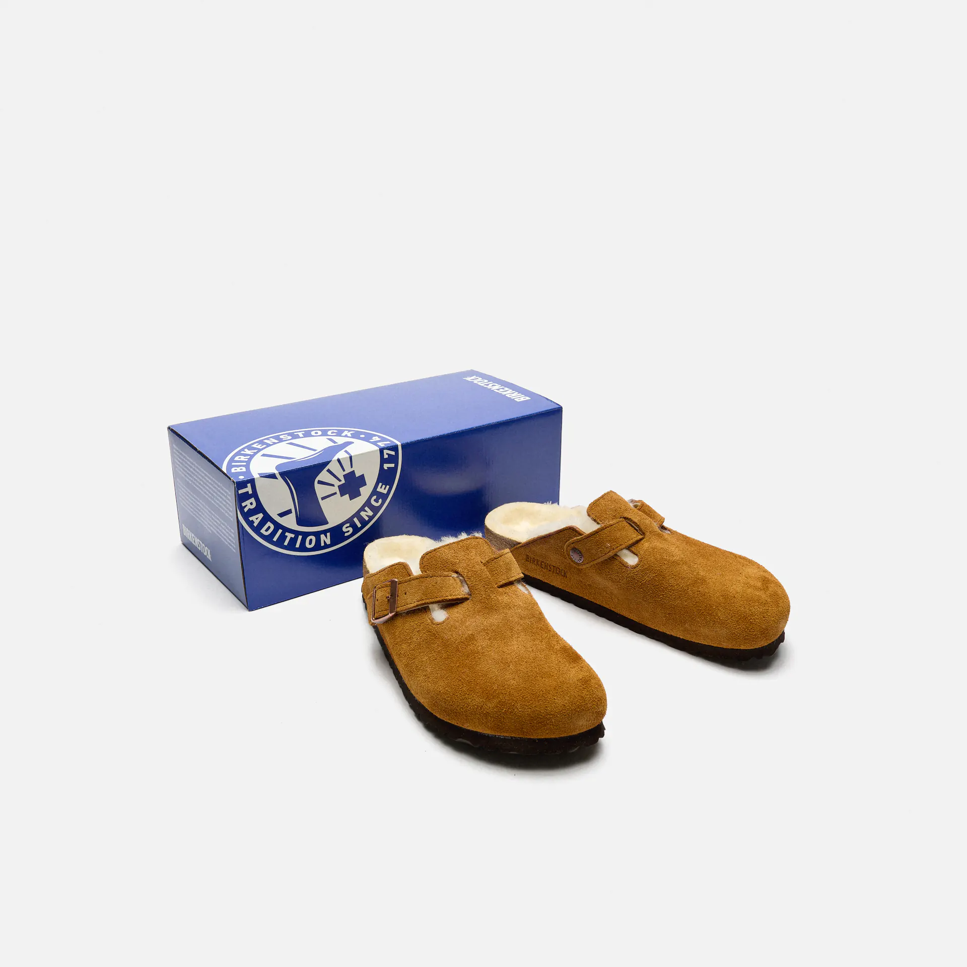 Birkenstock boston suede shearling clog online