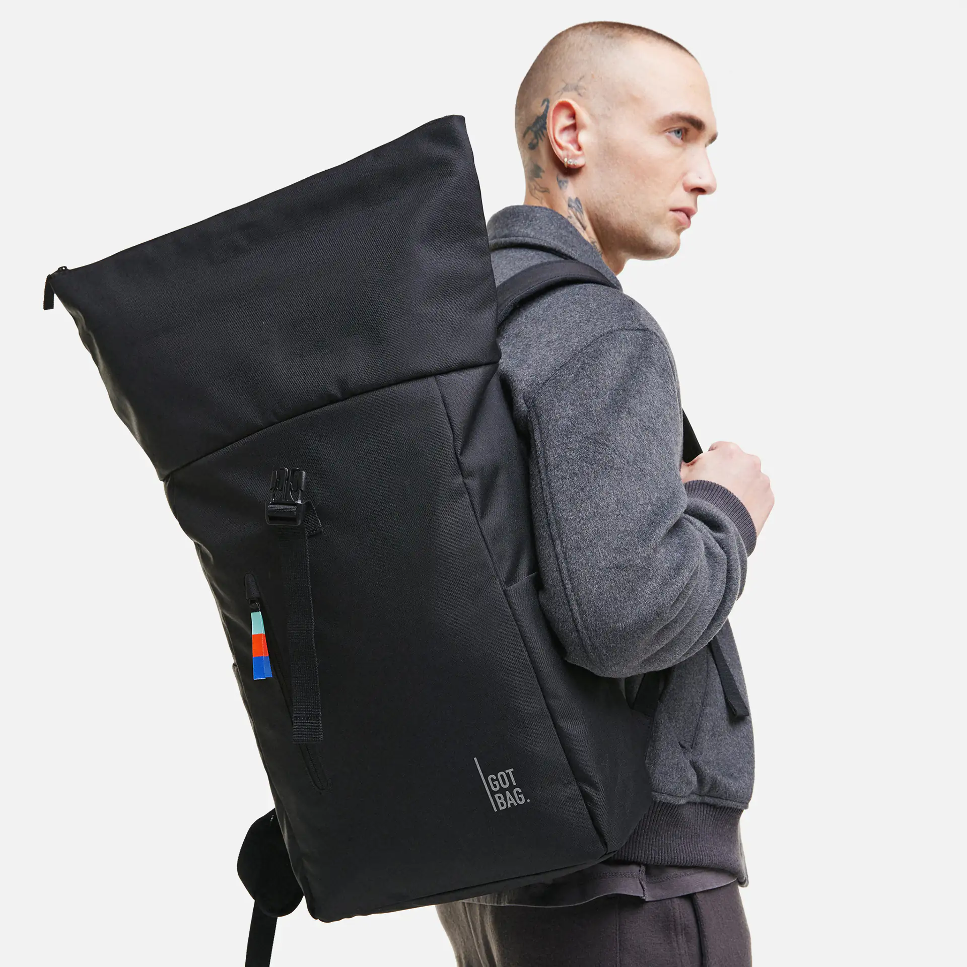 Got Bag Rolltop Easy Backpack Black