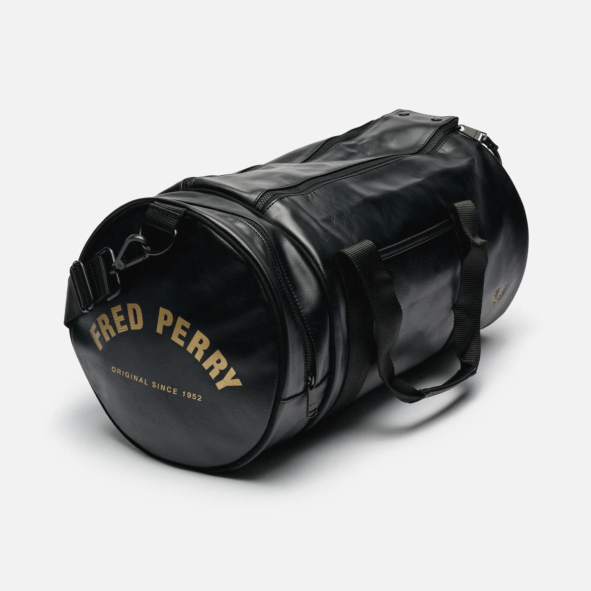 Fred Perry Tonal PU Barrel Bag Black