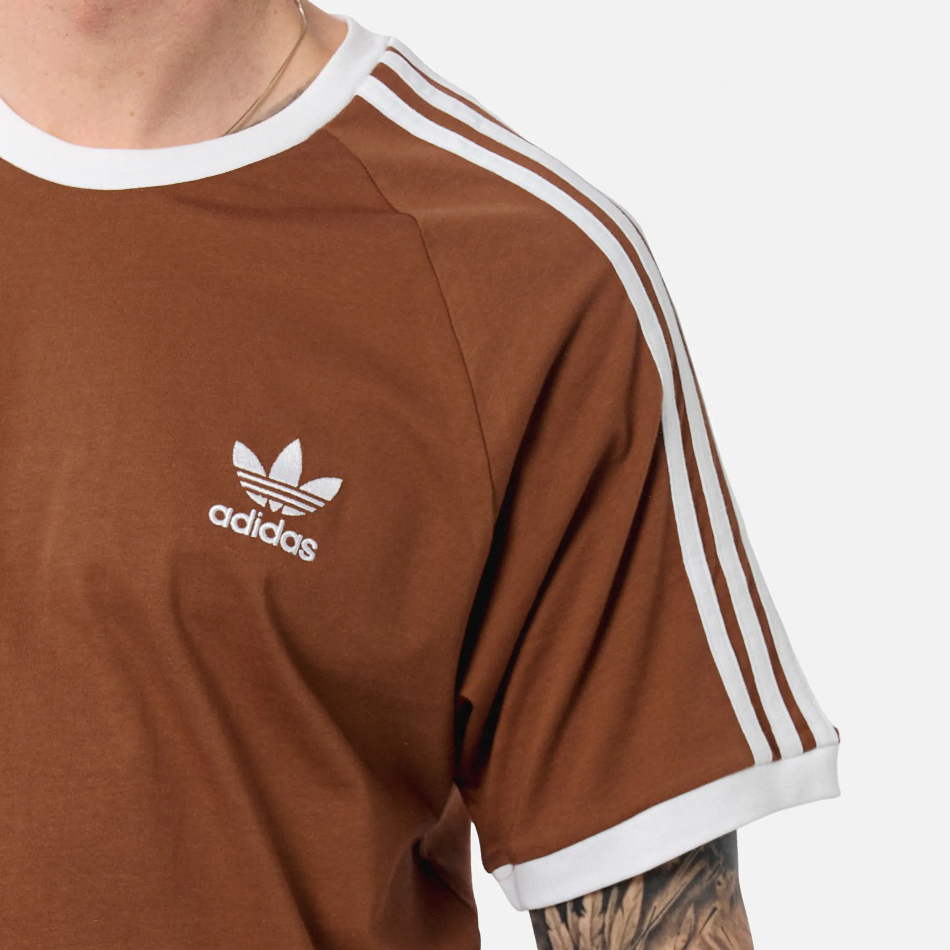 adidas 3-Stripe Adicolor Classics T-Shirt Preloved Brown