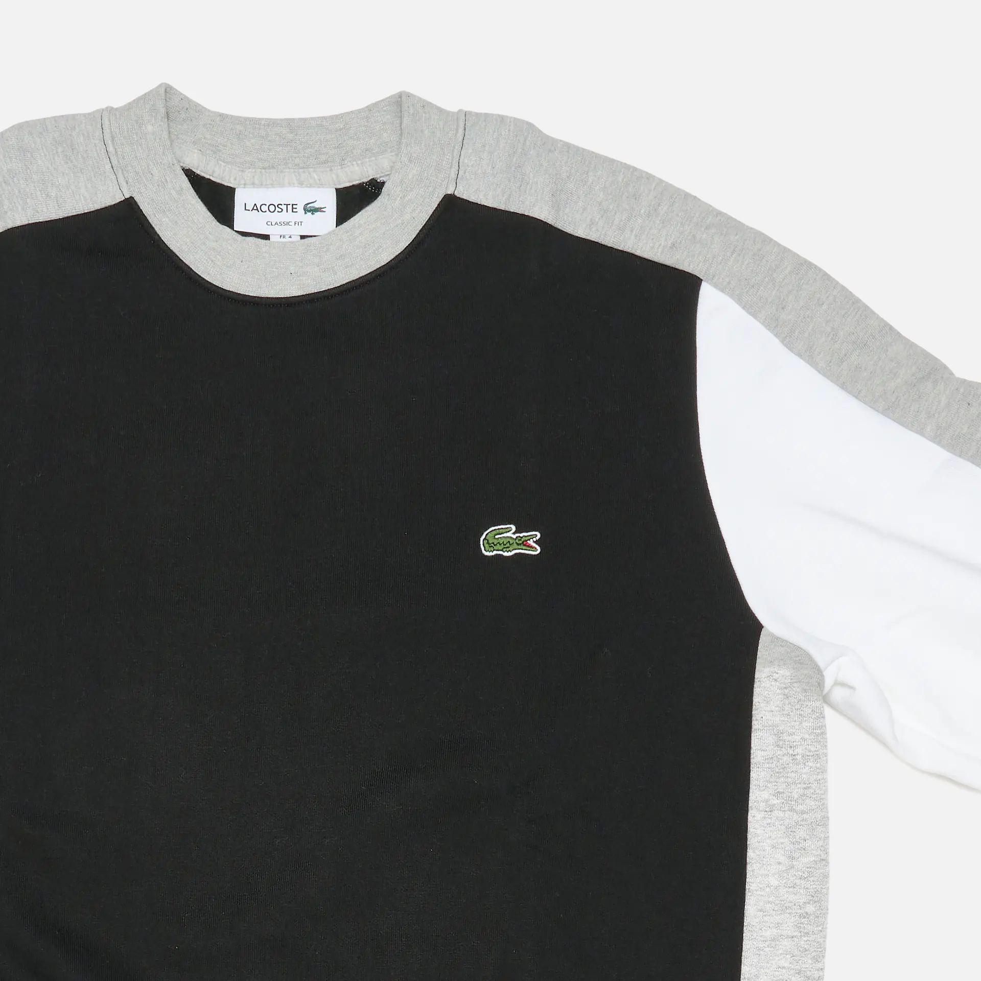 Lacoste Flannel Colorblock Pullover Black/Silver Chine/White