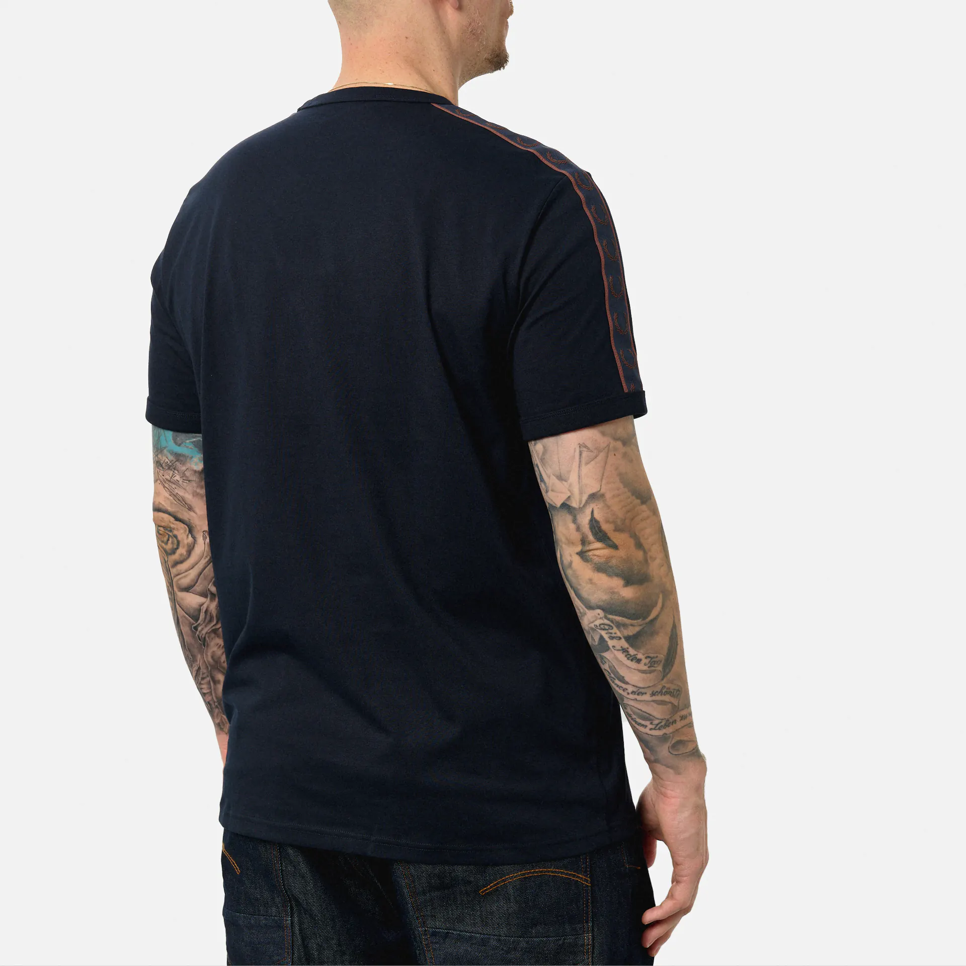 Fred Perry Contrast Tape Ringer T-Shirt Navy/Carrington Brick