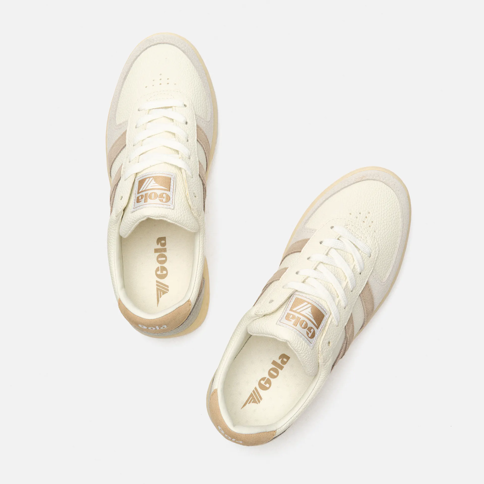 Gola Grandslam Trident Sneaker White/Feather Grey/Oat