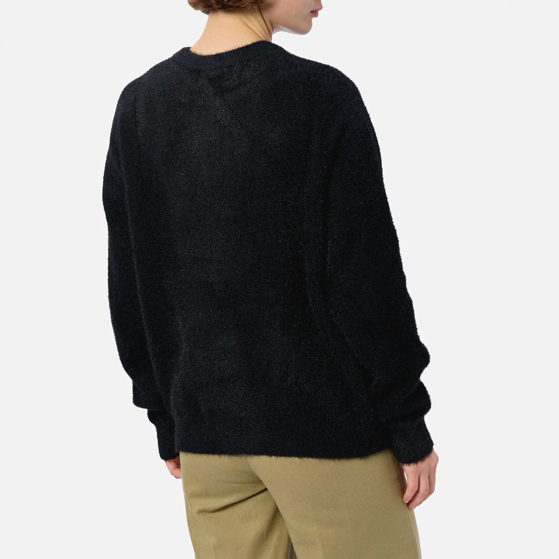 Another Cotton Chest Logo Mohair Sweater Black