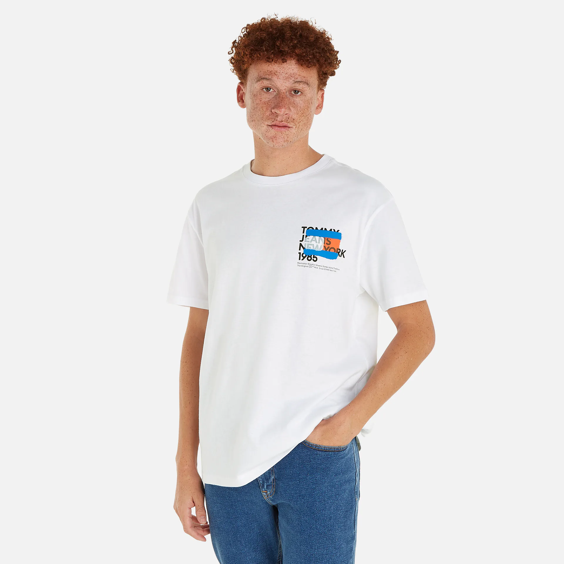 Tommy Jeans Tommy NY Graffiti Flag T-Shirt White