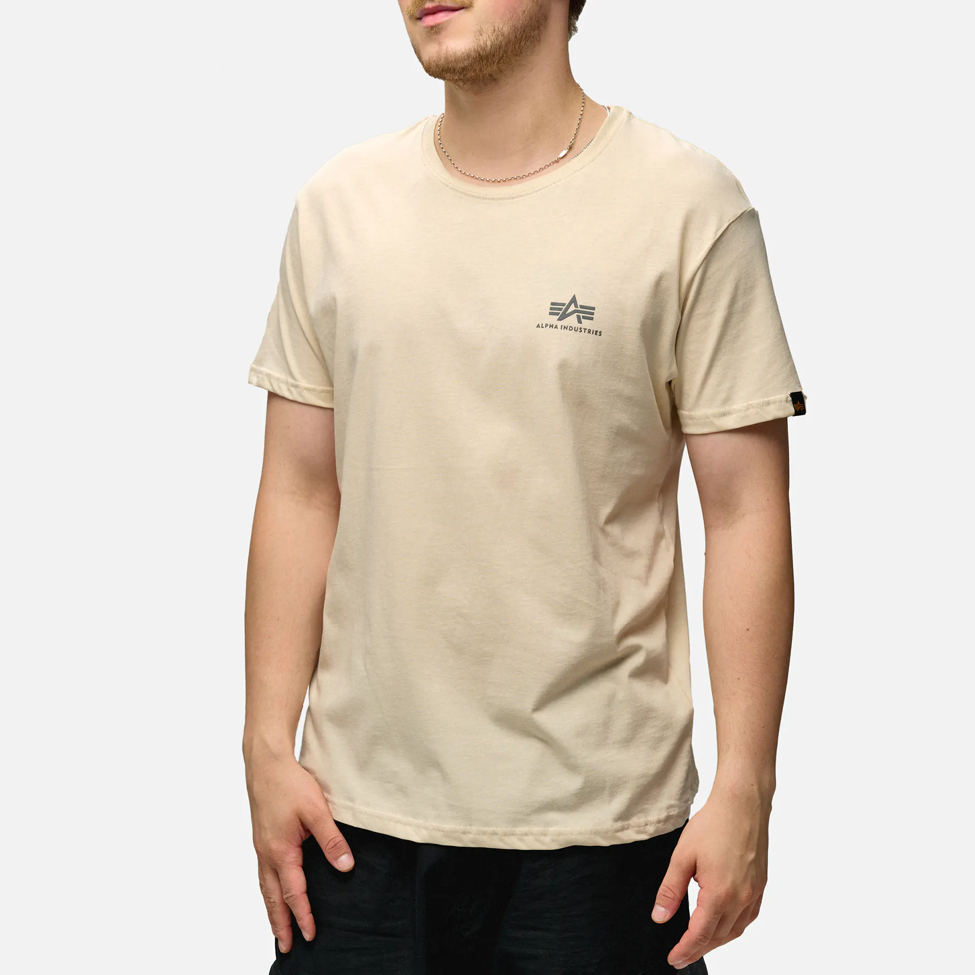 Alpha Industries Basic T-Shirt Small Logo Jet Stream White