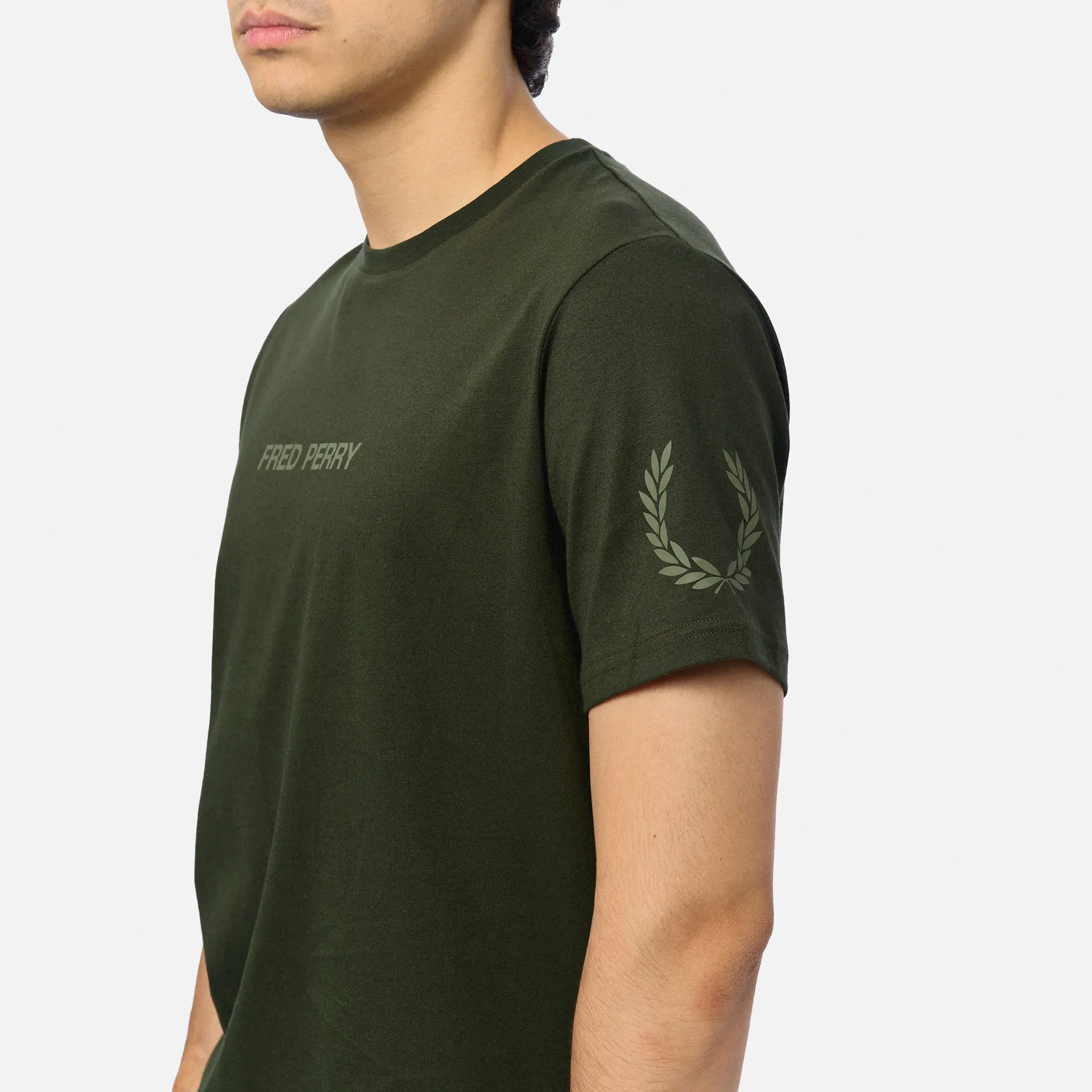 Fred Perry Double Branded Graphic T-Shirt Hunting Green