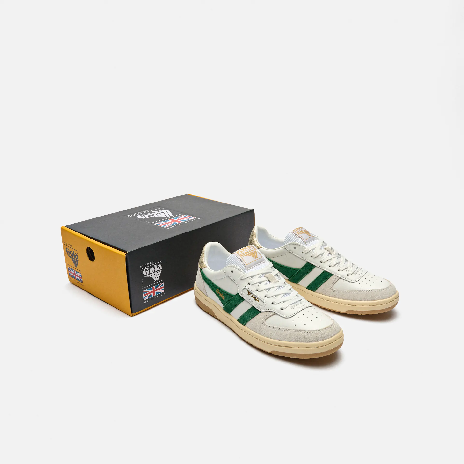 Gola Hawk Sneaker White/Dark Green/Gold 