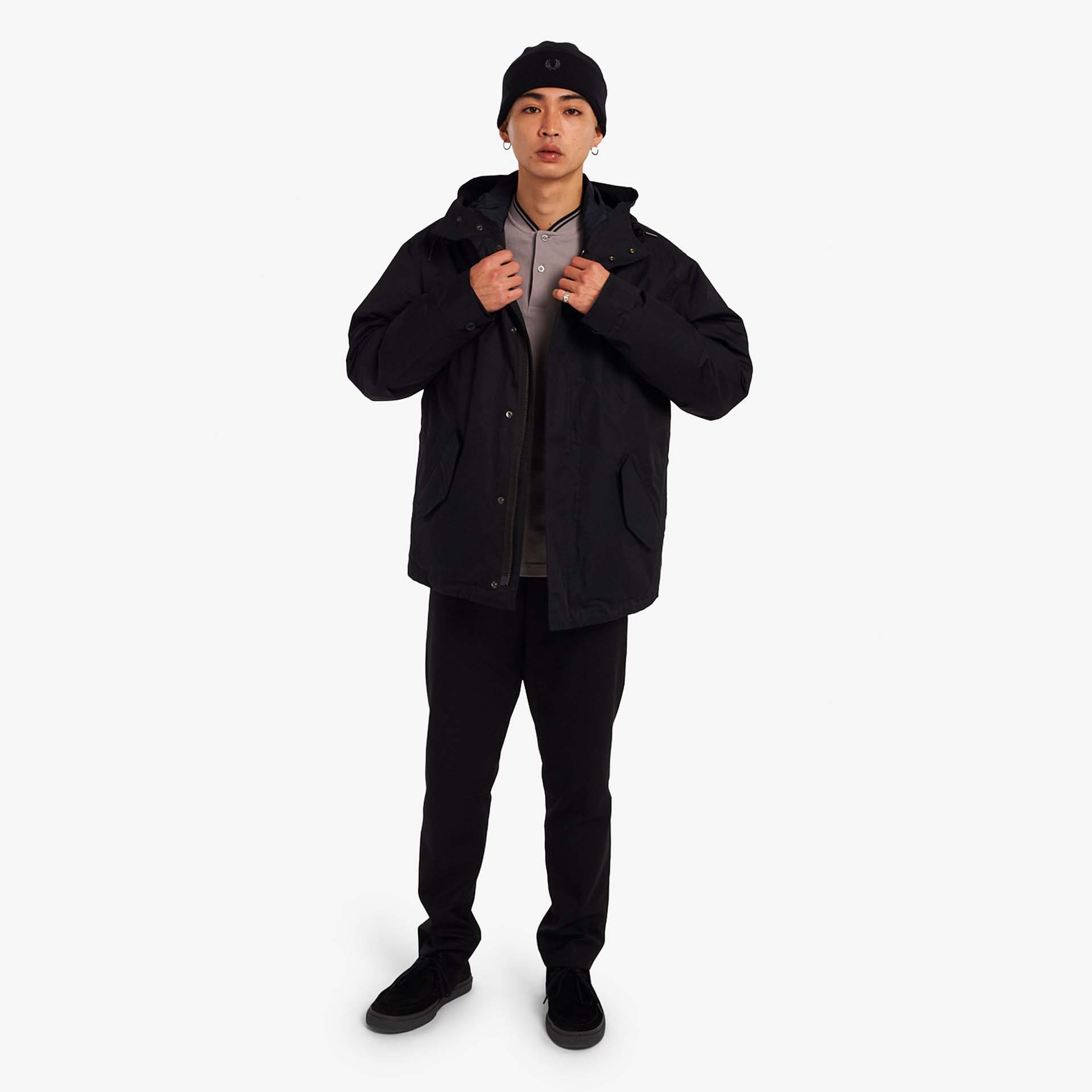 Fred Perry Short Padded Parka Black